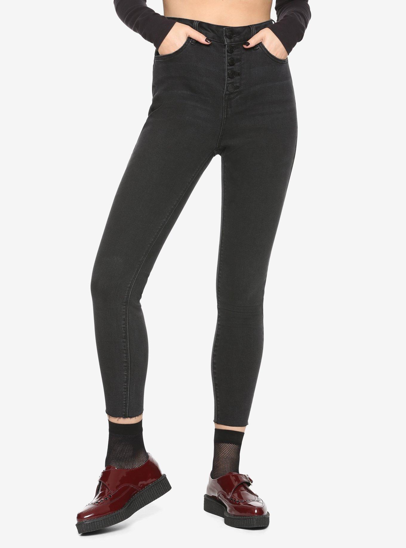 Cello Black Raw Edge Ankle Skinny Jeans Hot Topic