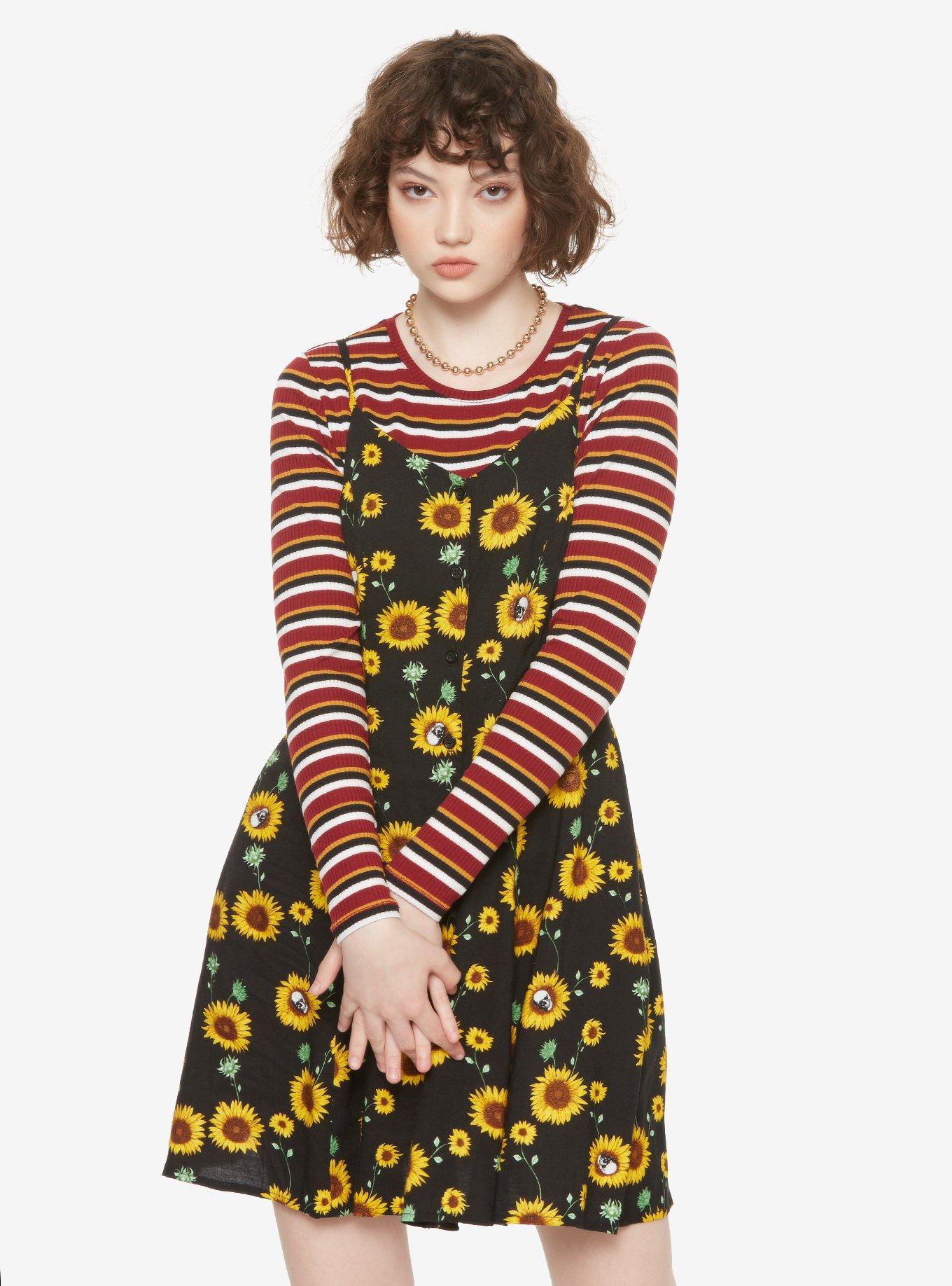 Sunflowers & Skulls ButtonFront Dress Hot Topic