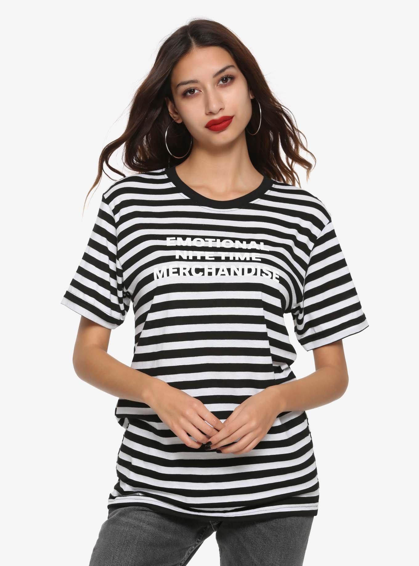 Emo Nite Emotional Nite Time Merchandise Striped Girls TShirt