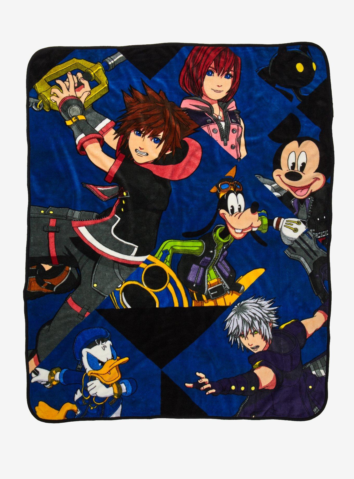 Disney Kingdom Hearts Grid Plush Throw Blanket Hot Topic