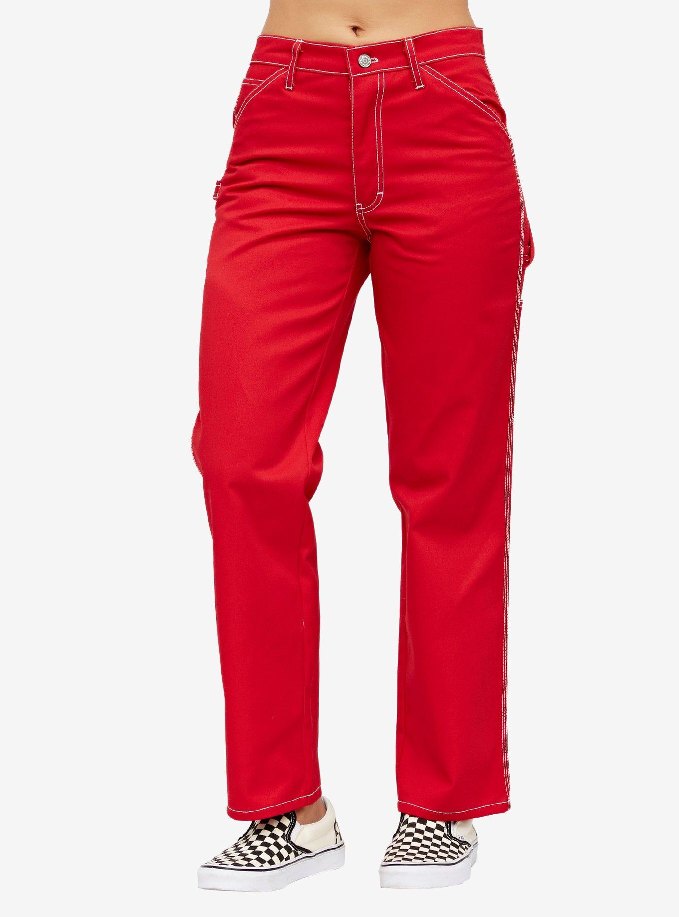 Dickies Red Contrast Carpenter Pant Hot Topic