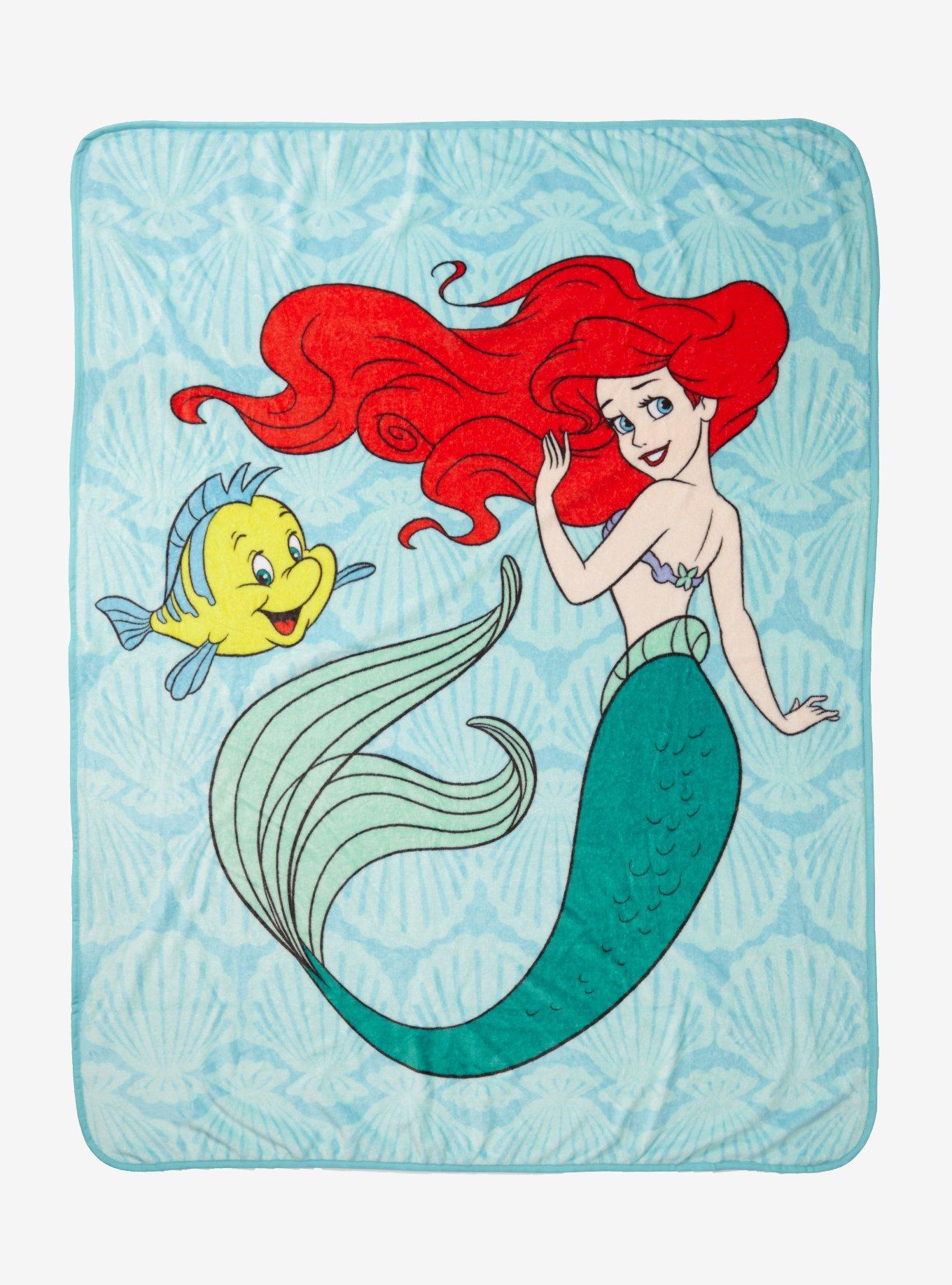 Disney The Little Mermaid Ariel & Flounder Throw Blanket Hot Topic