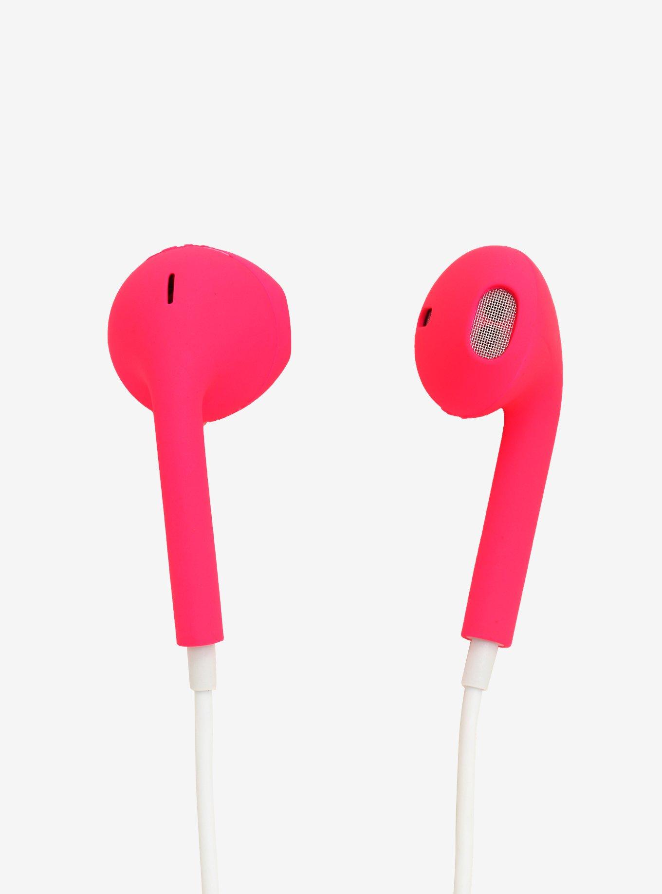 Neon Pink Earbuds Hot Topic