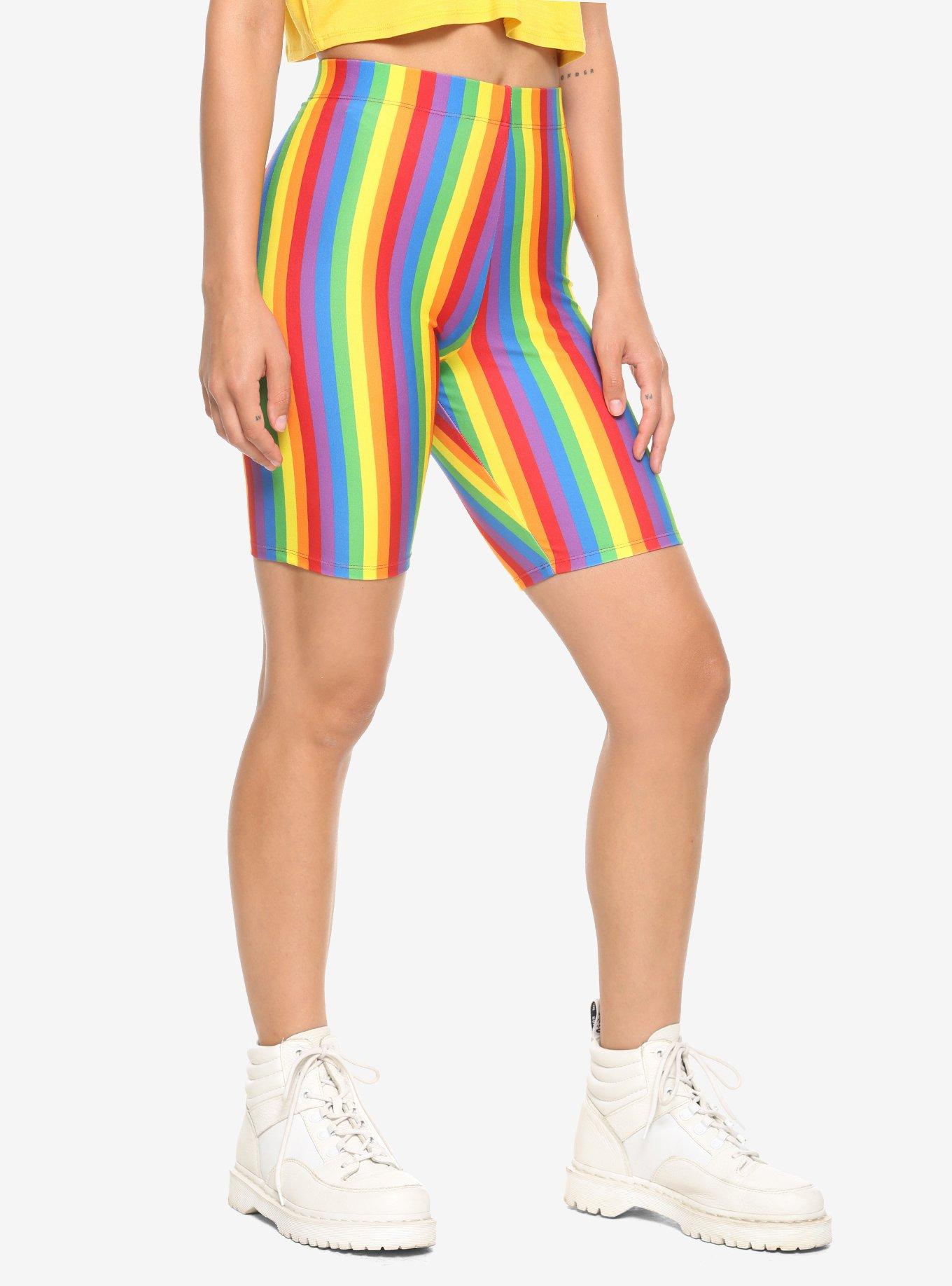 Rainbow Girls Bike Shorts Hot Topic