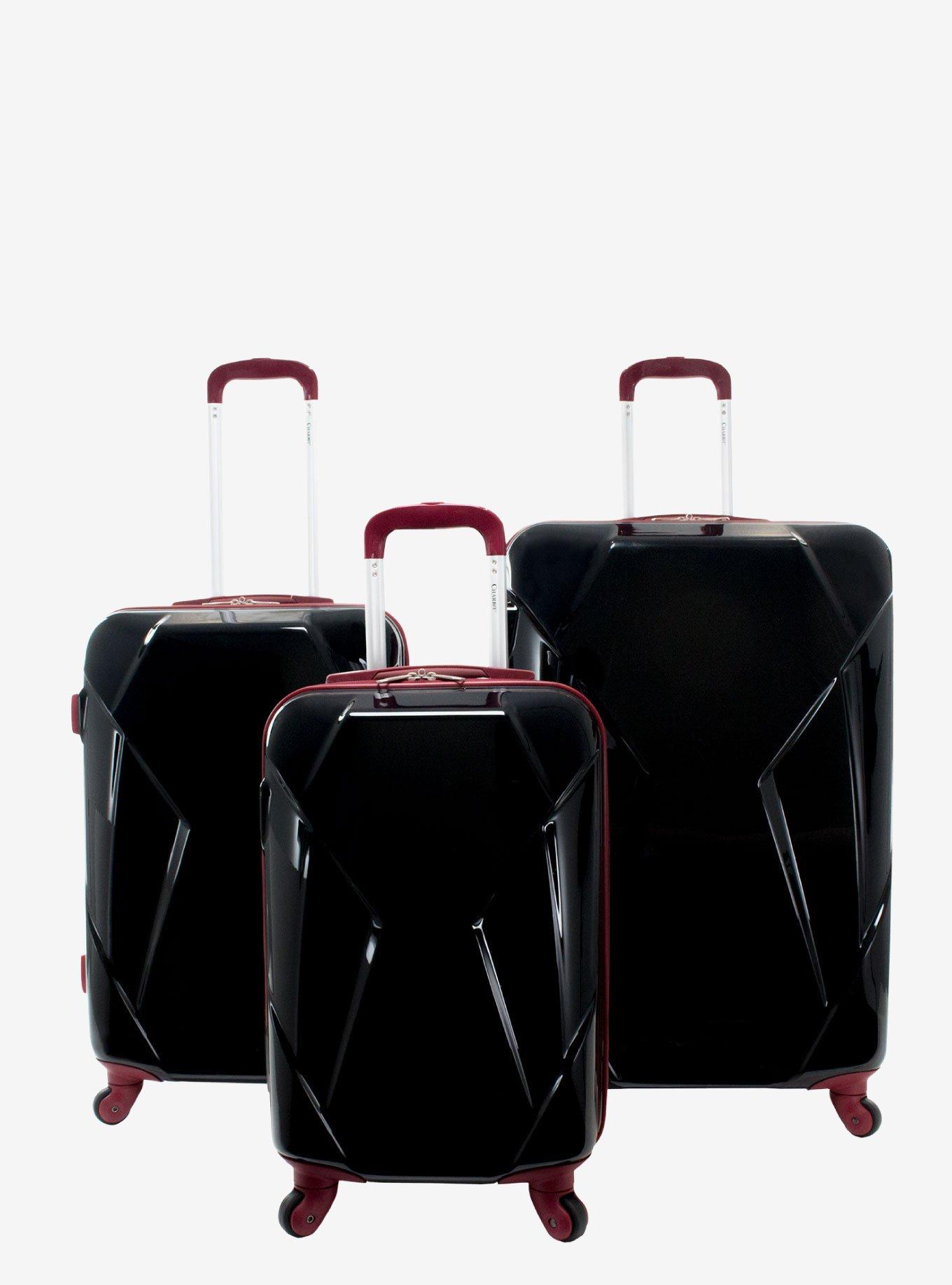 Hard Sided 3 Piece Black Luggage Set Hot Topic