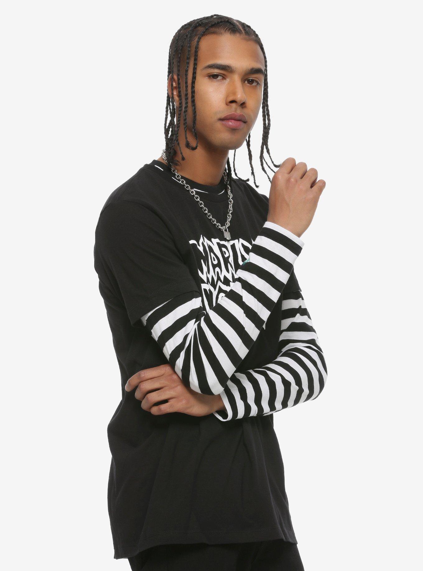 Black and White Striped LongSleeve TShirt Hot Topic