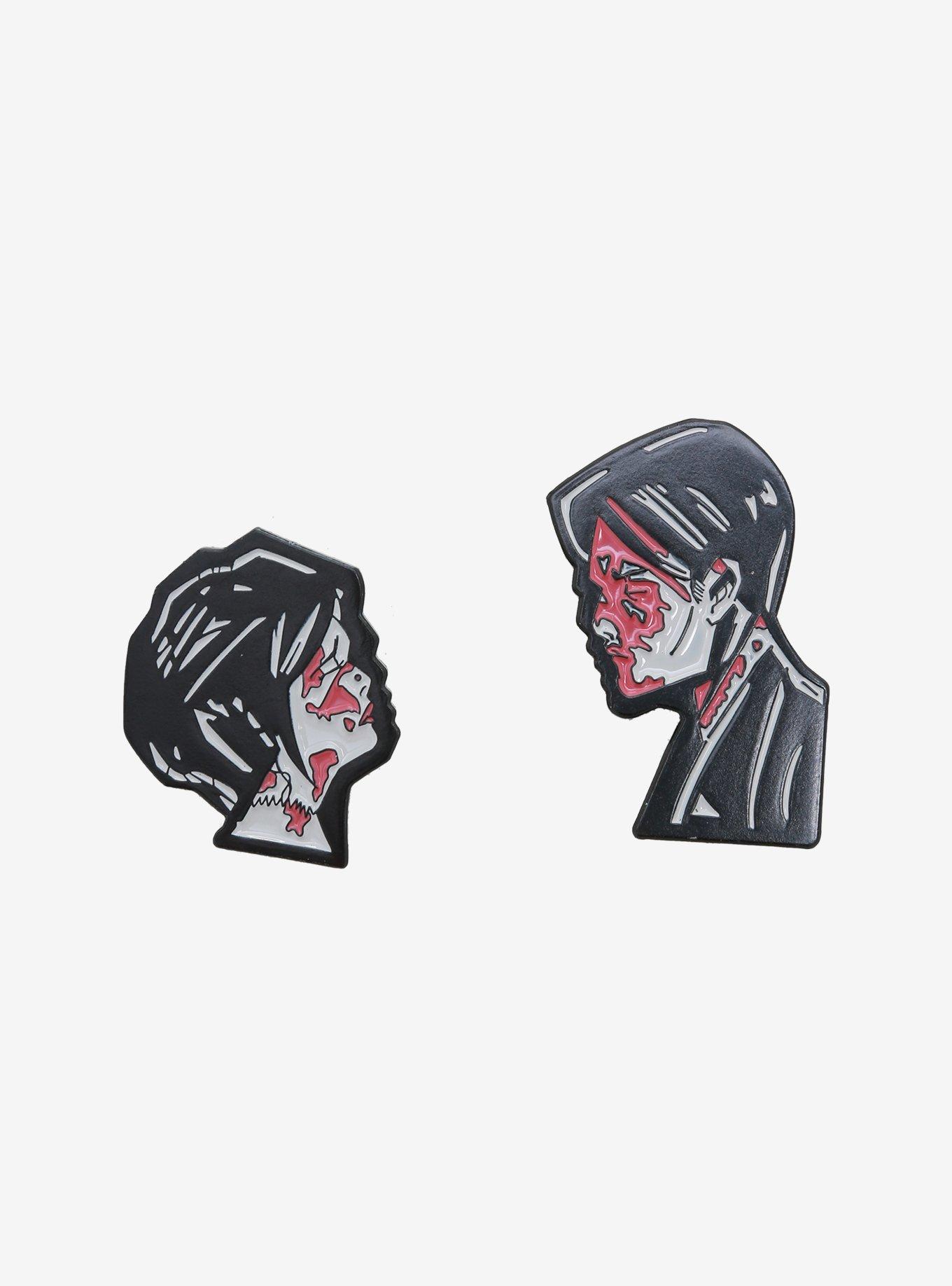 My Chemical Romance Three Cheers For Sweet Revenge Couple Enamel Pin Set Hot Topic