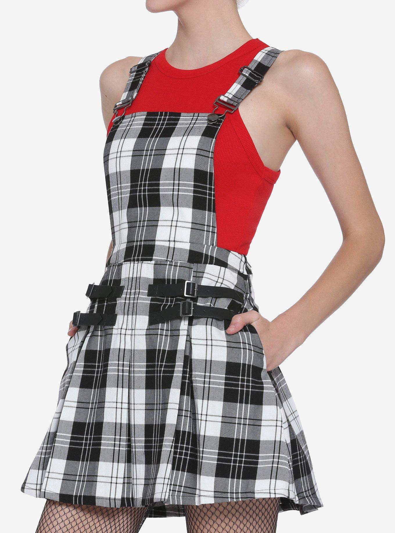 Black & White Plaid Pleated Skirtall Hot Topic