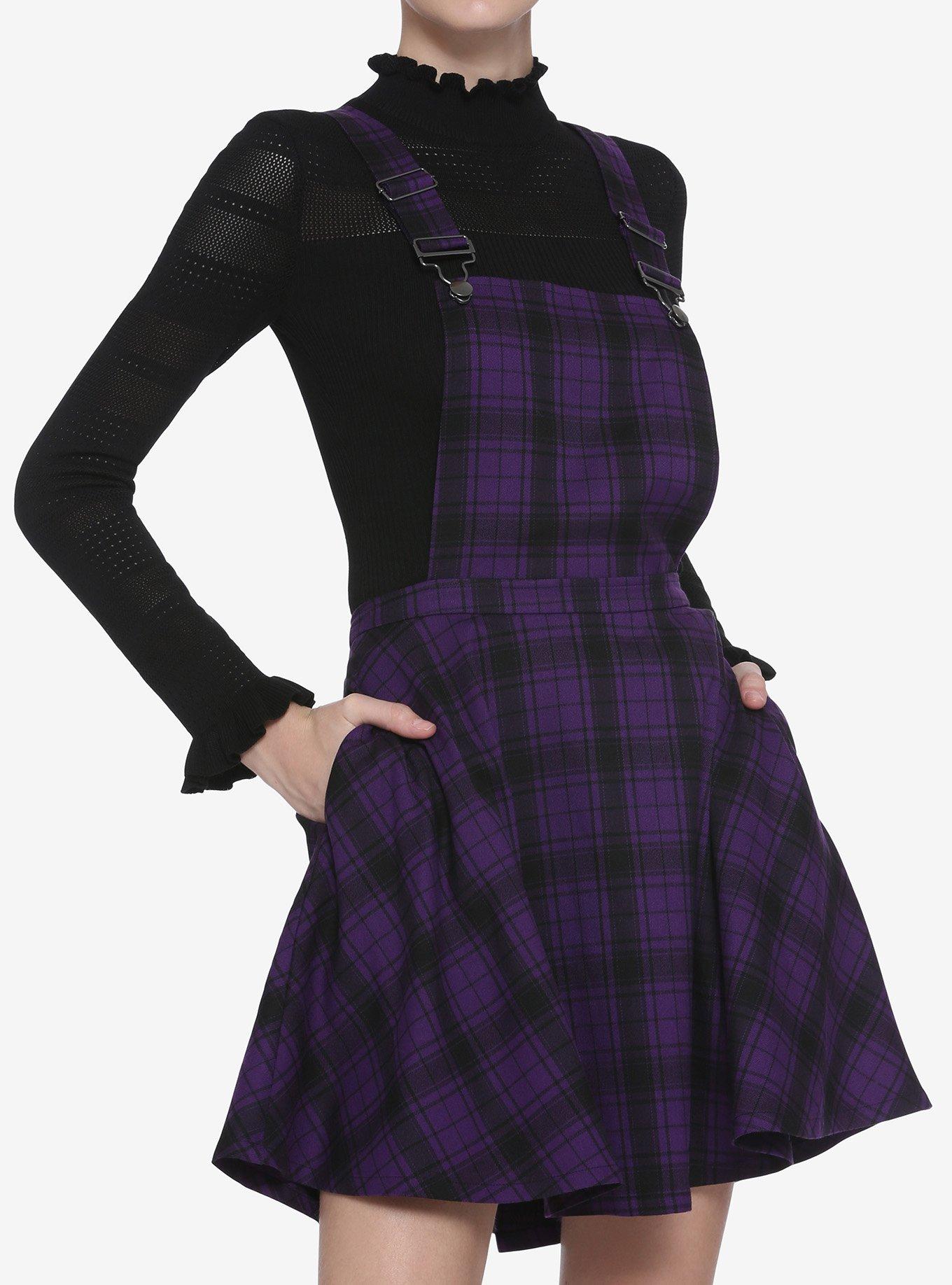Black & Purple Plaid Skirtall