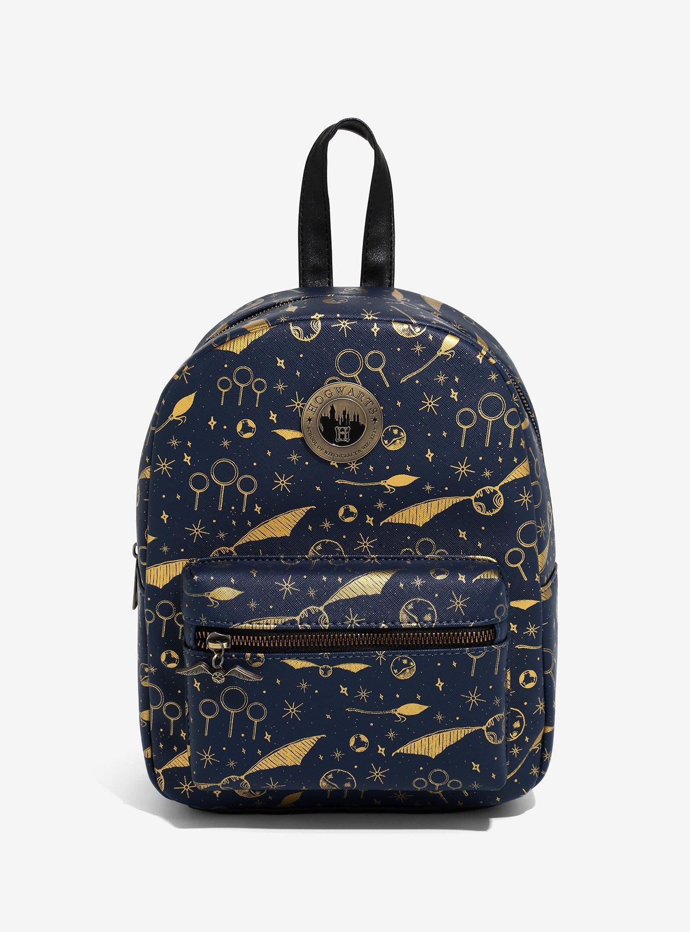 Harry Potter Navy and Gold Quidditch Mini Backpack Hot Topic