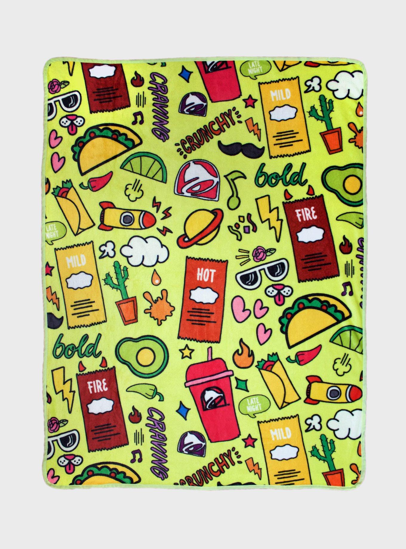 Taco Bell Doodle Icons Throw Blanket Hot Topic