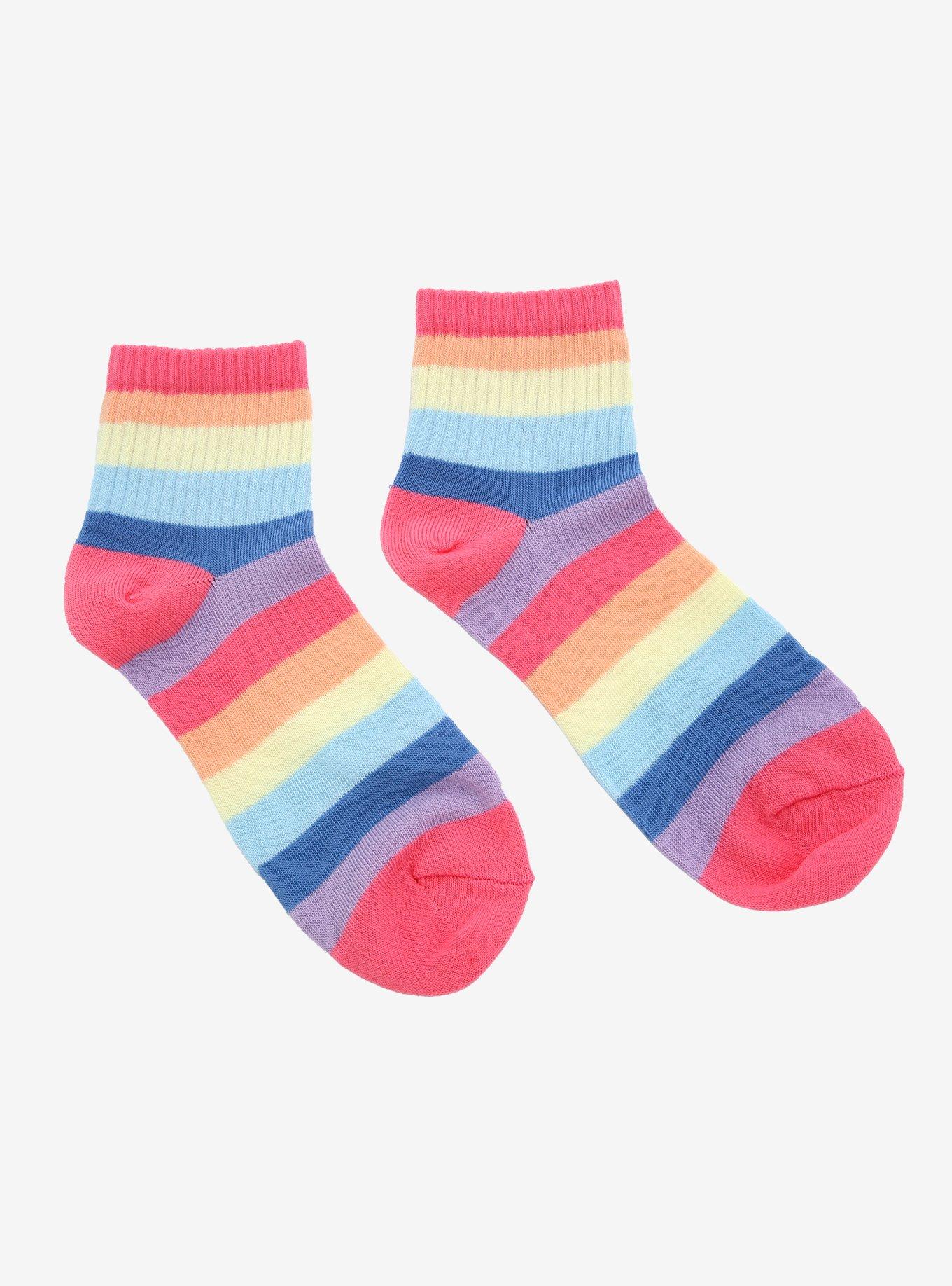 Pastel Rainbow Ankle Socks Hot Topic