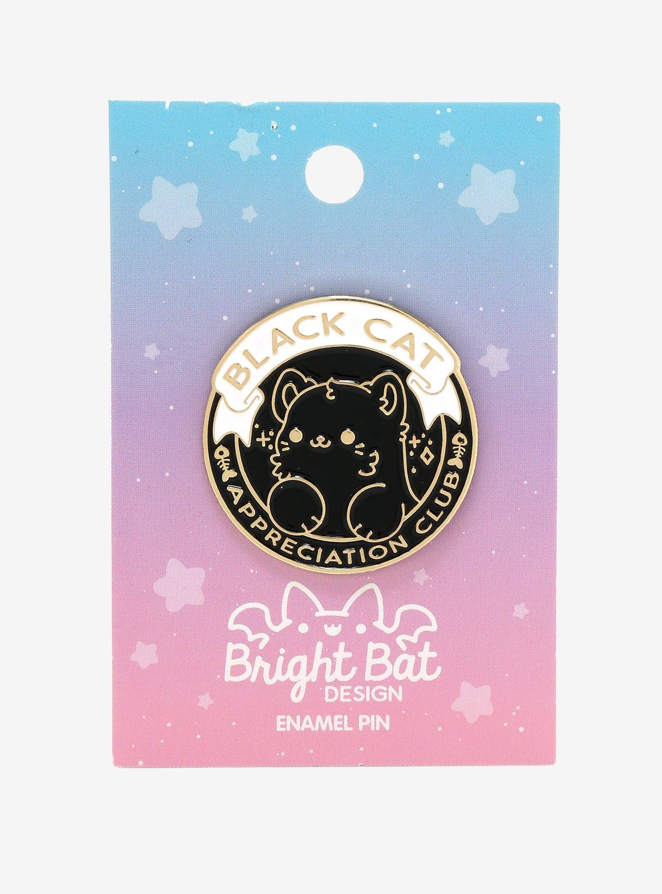 Black Cat Appreciation Club Enamel Pin By Bright Bat Design Hot Topic