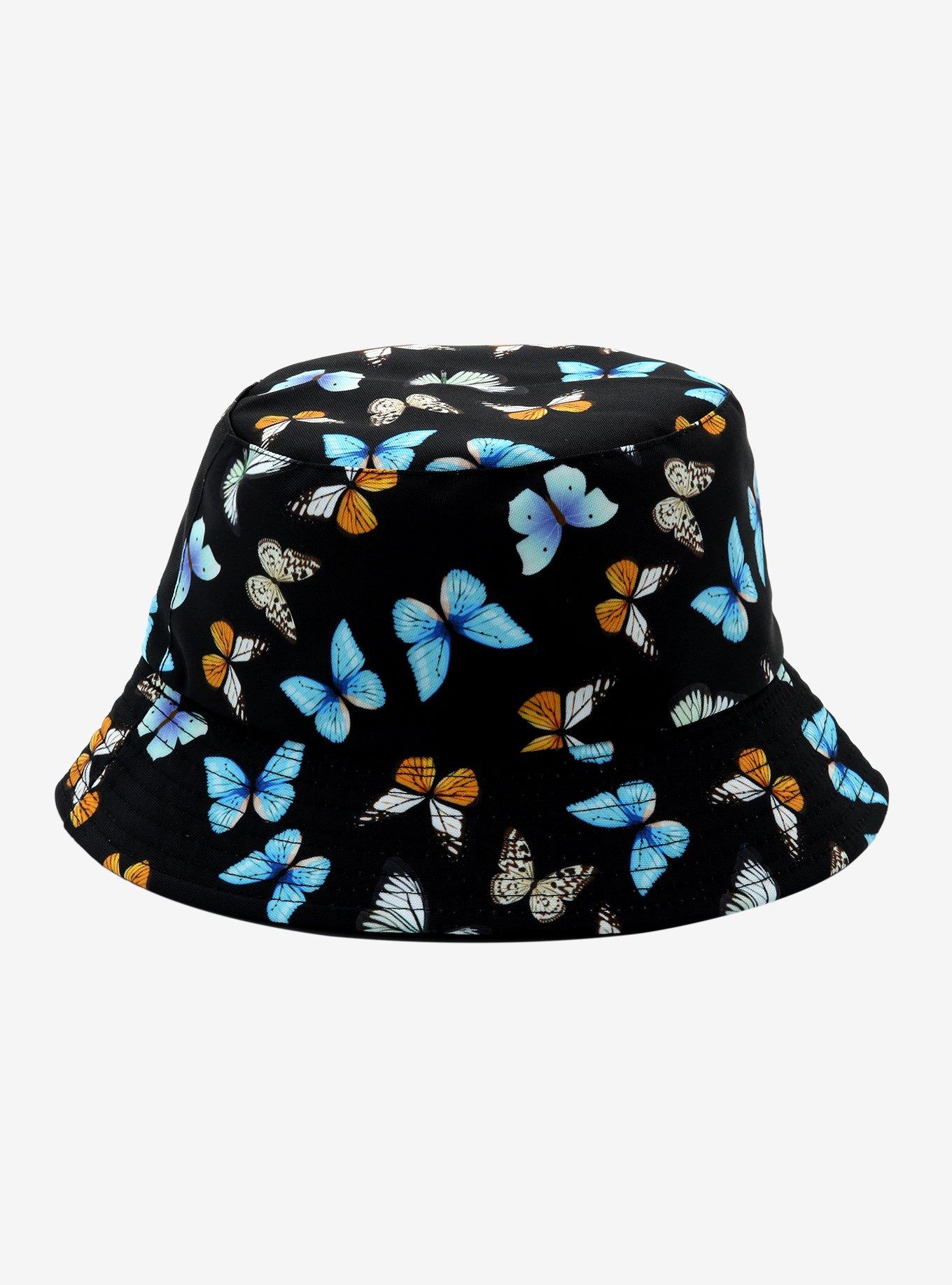 Black Butterfly Reversible Bucket Hat Hot Topic