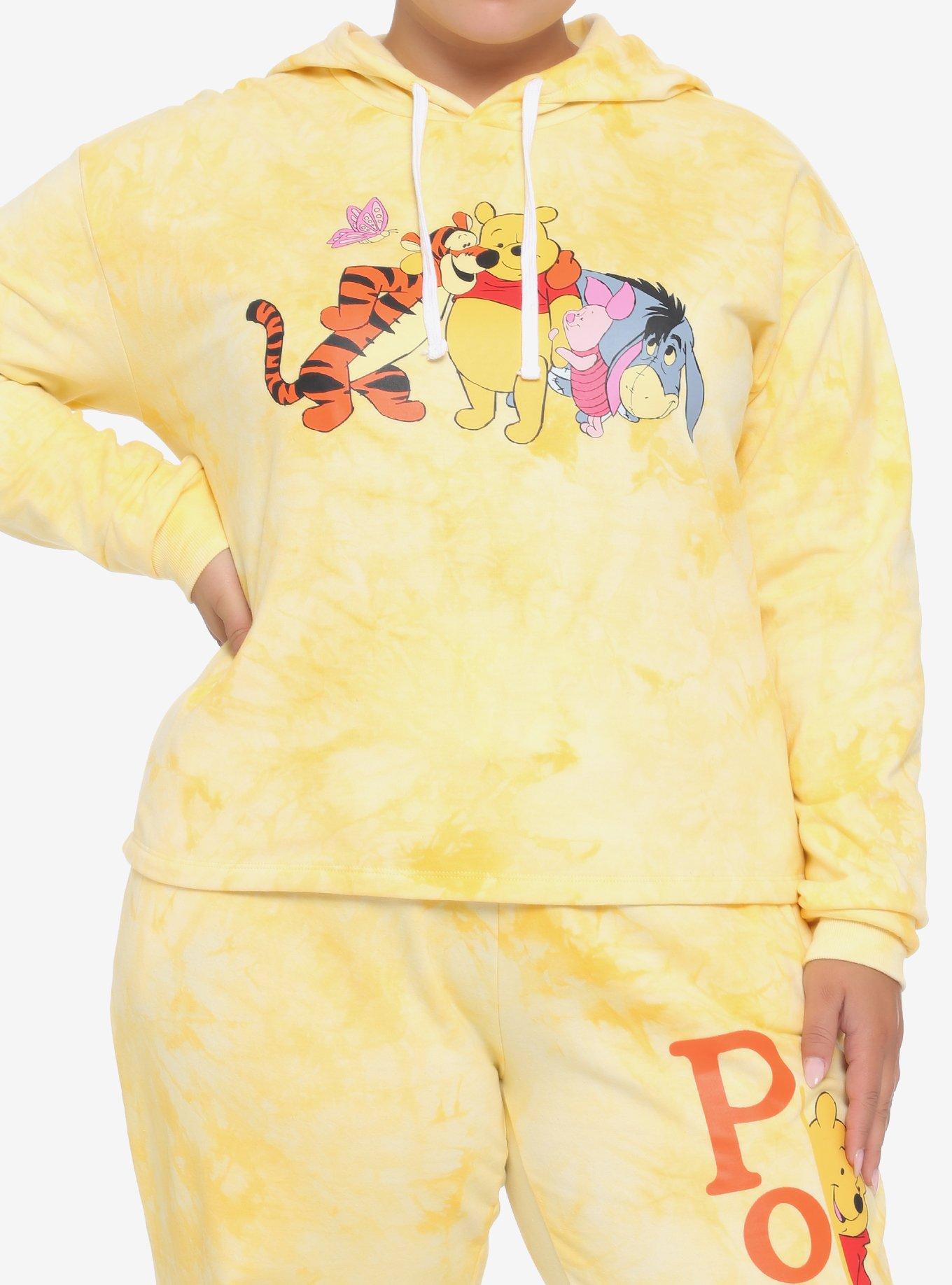 Disney Winnie The Pooh Group TieDye Girls Crop Hoodie Plus Size