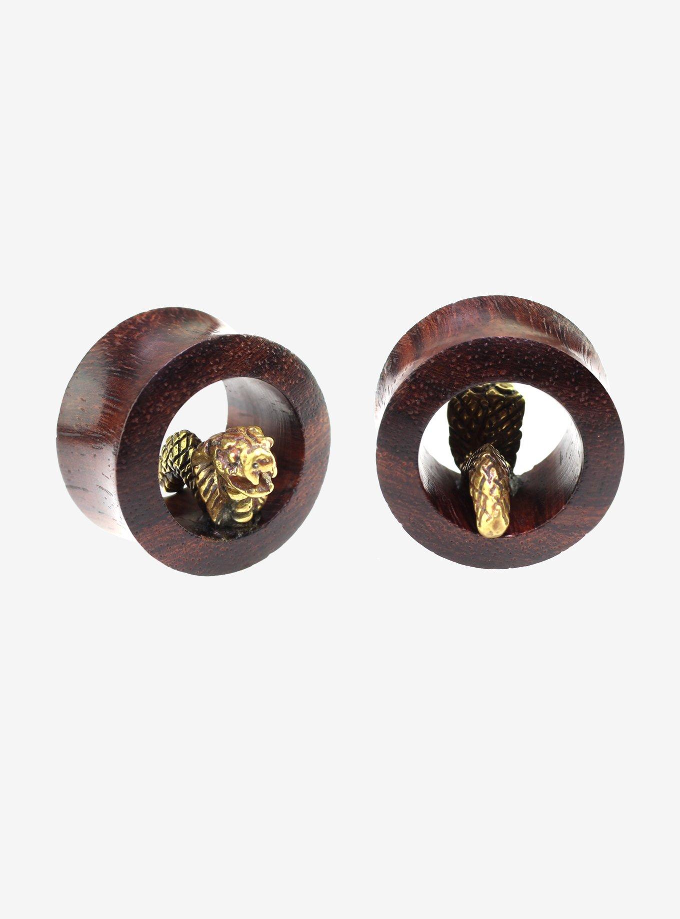 Sono Wood & Natural Brass Eyelet Plugs 2 Pack Hot Topic
