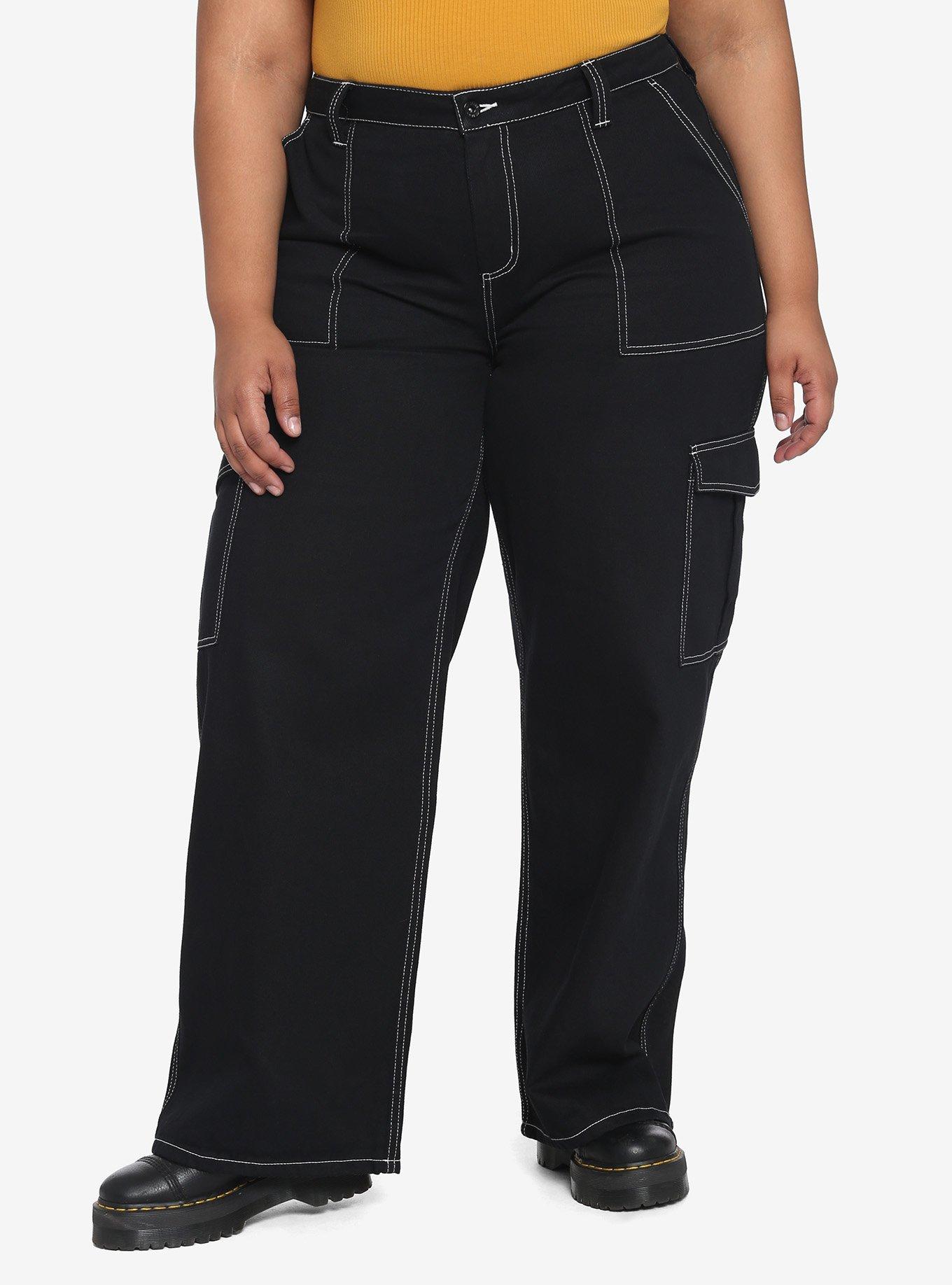 Black & White Stitch HiRise Carpenter Pants Plus Size