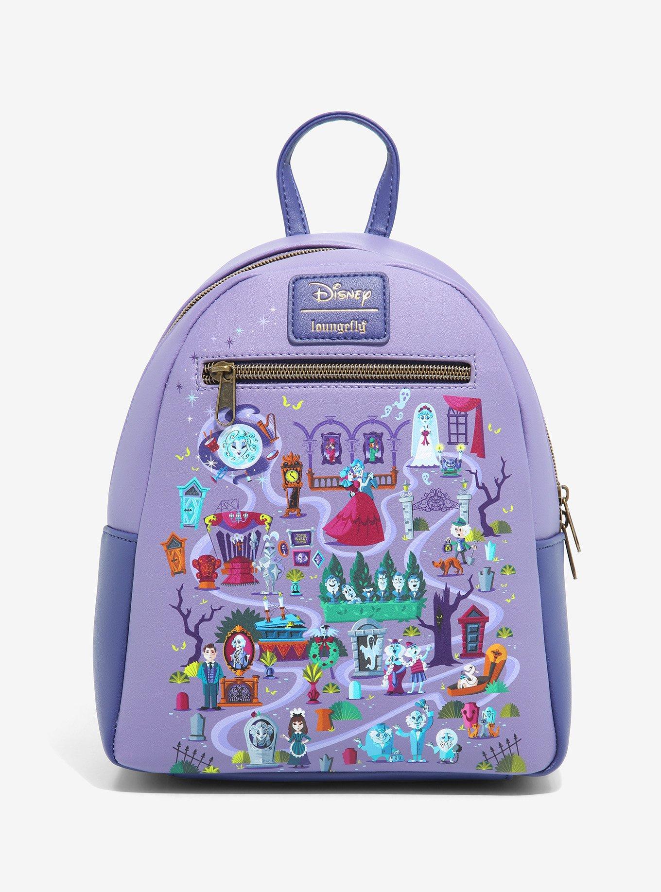 Loungefly Disney Haunted Mansion Purple Wallpaper Backpack
