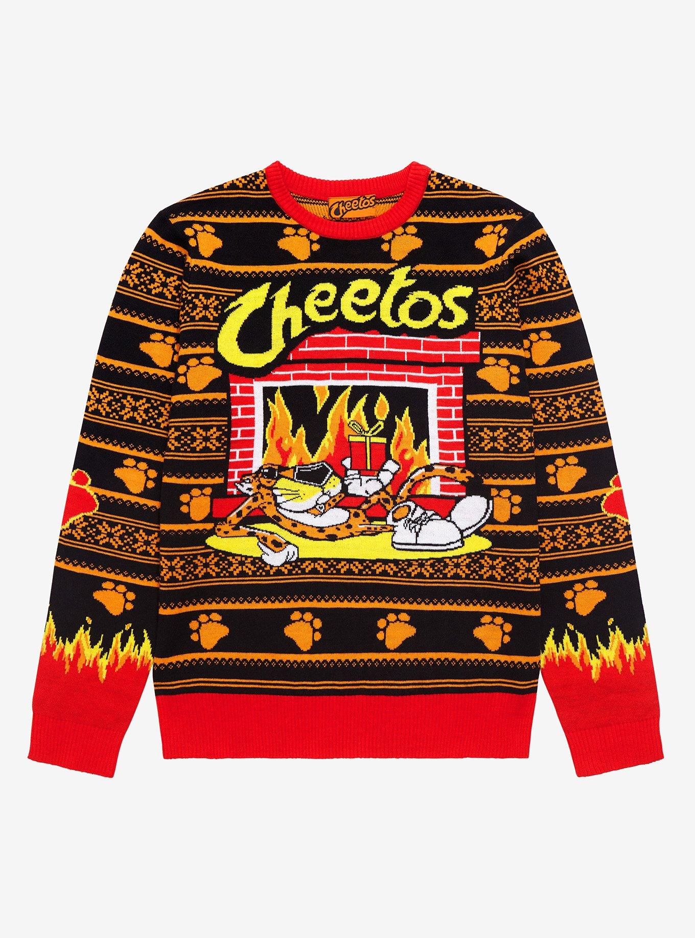 Cheetos Chester Cheetah Fireplace Holiday Sweater BoxLunch Exclusive