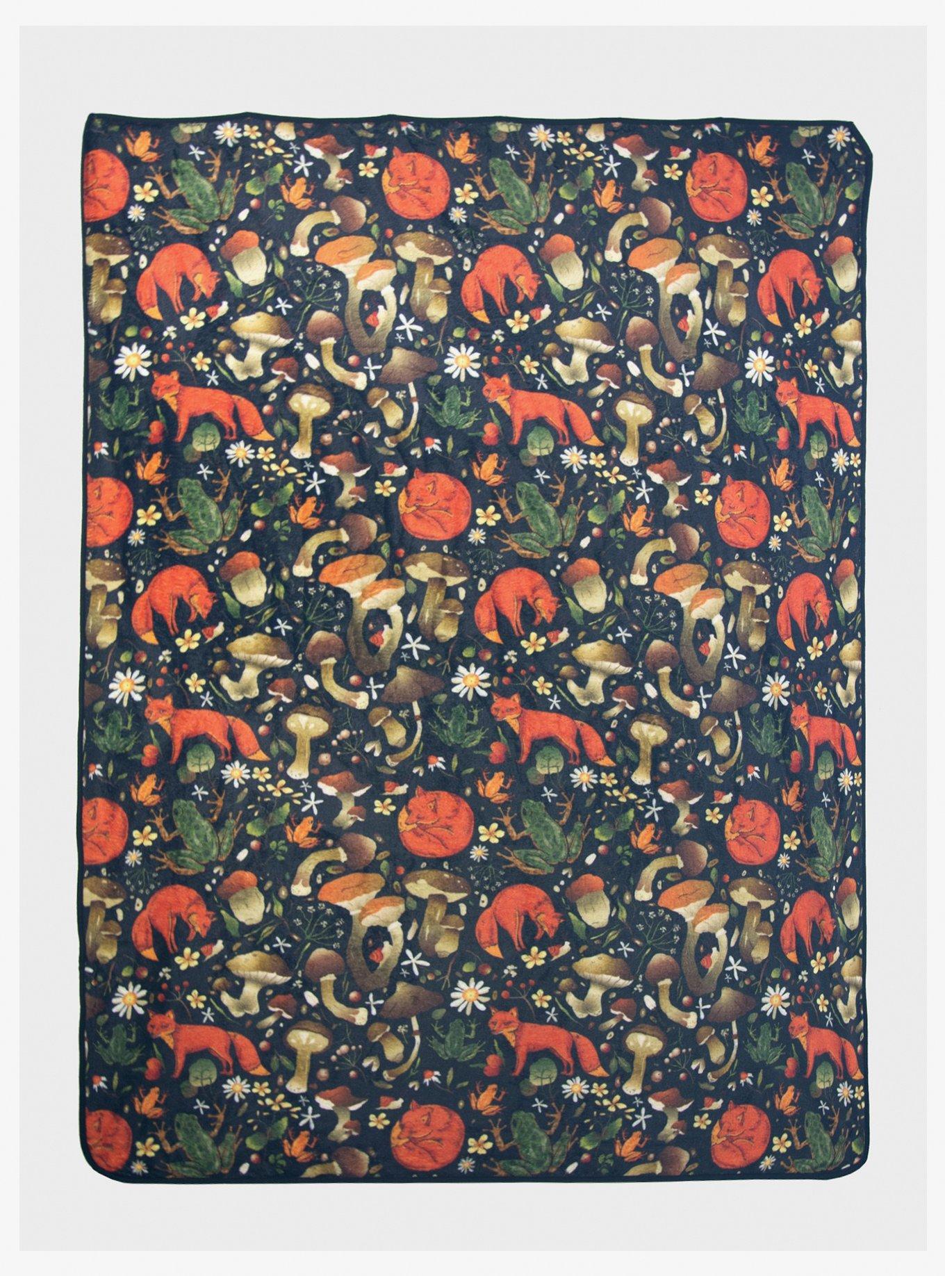 Woodland Flora & Fauna Throw Blanket Hot Topic
