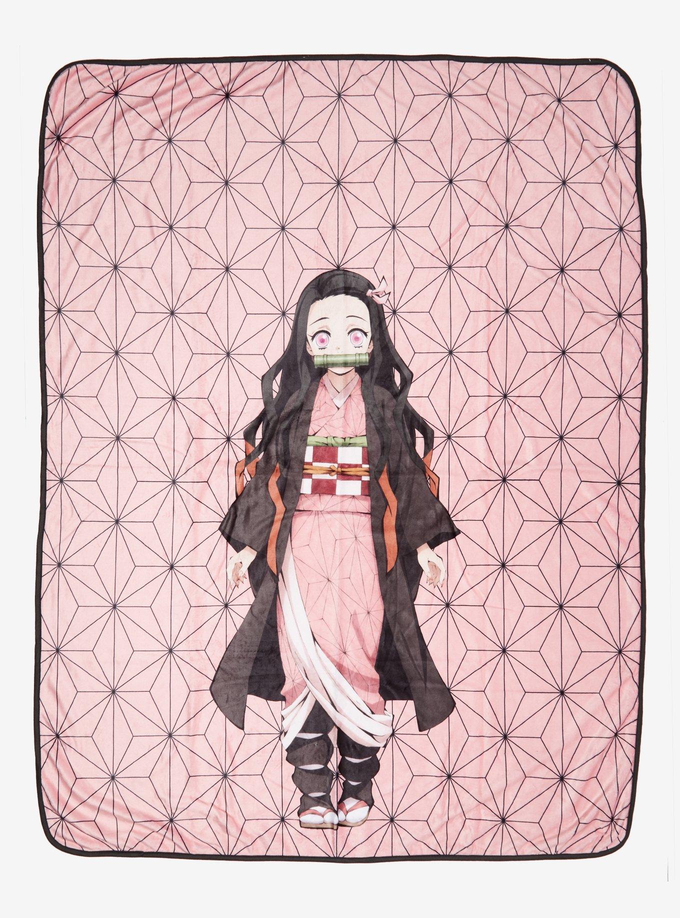 Demon Slayer Kimetsu No Yaiba Pink Nezuko Throw Blanket Hot Topic