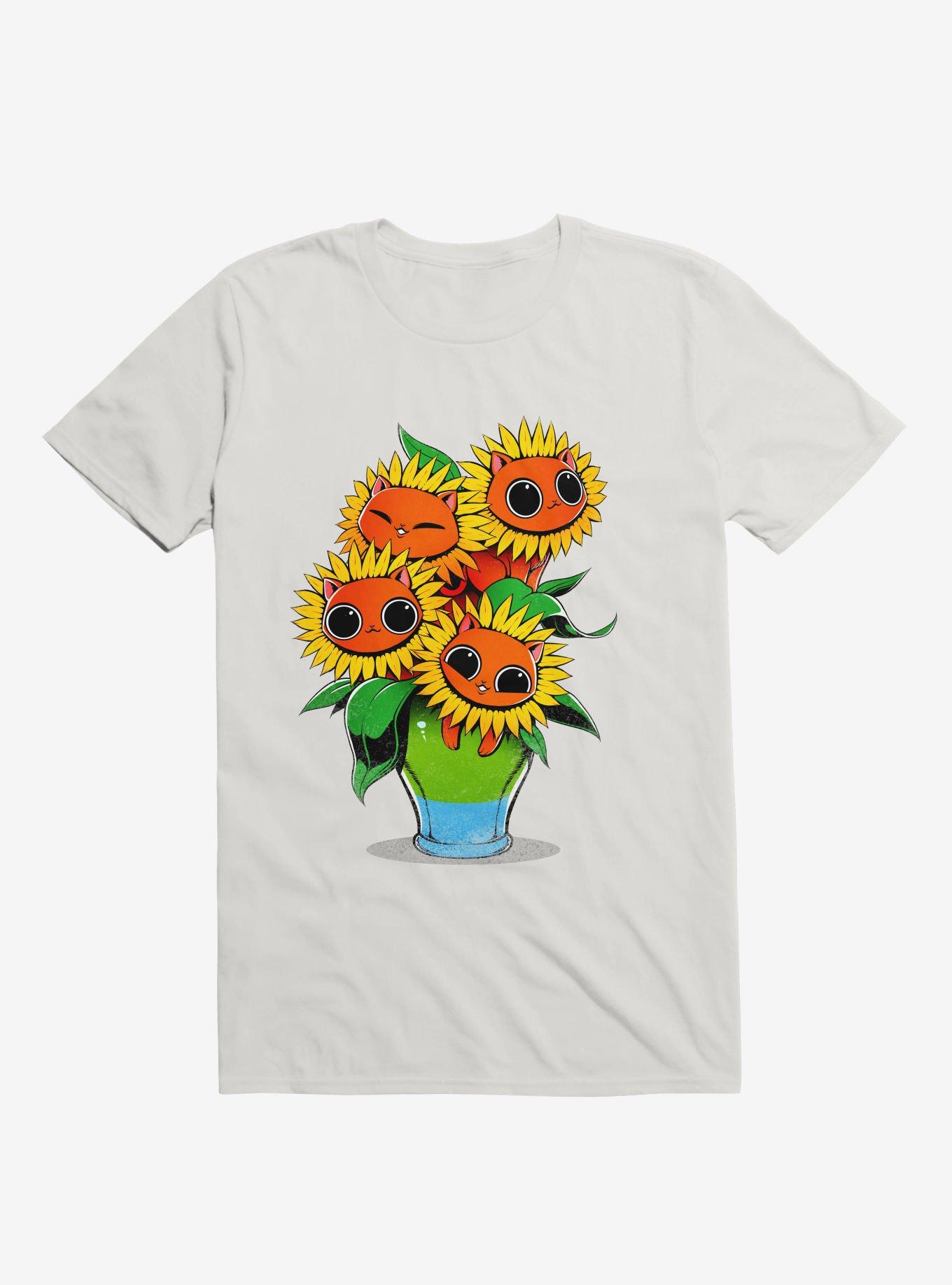Sunflower Cat TShirt WHITE Hot Topic