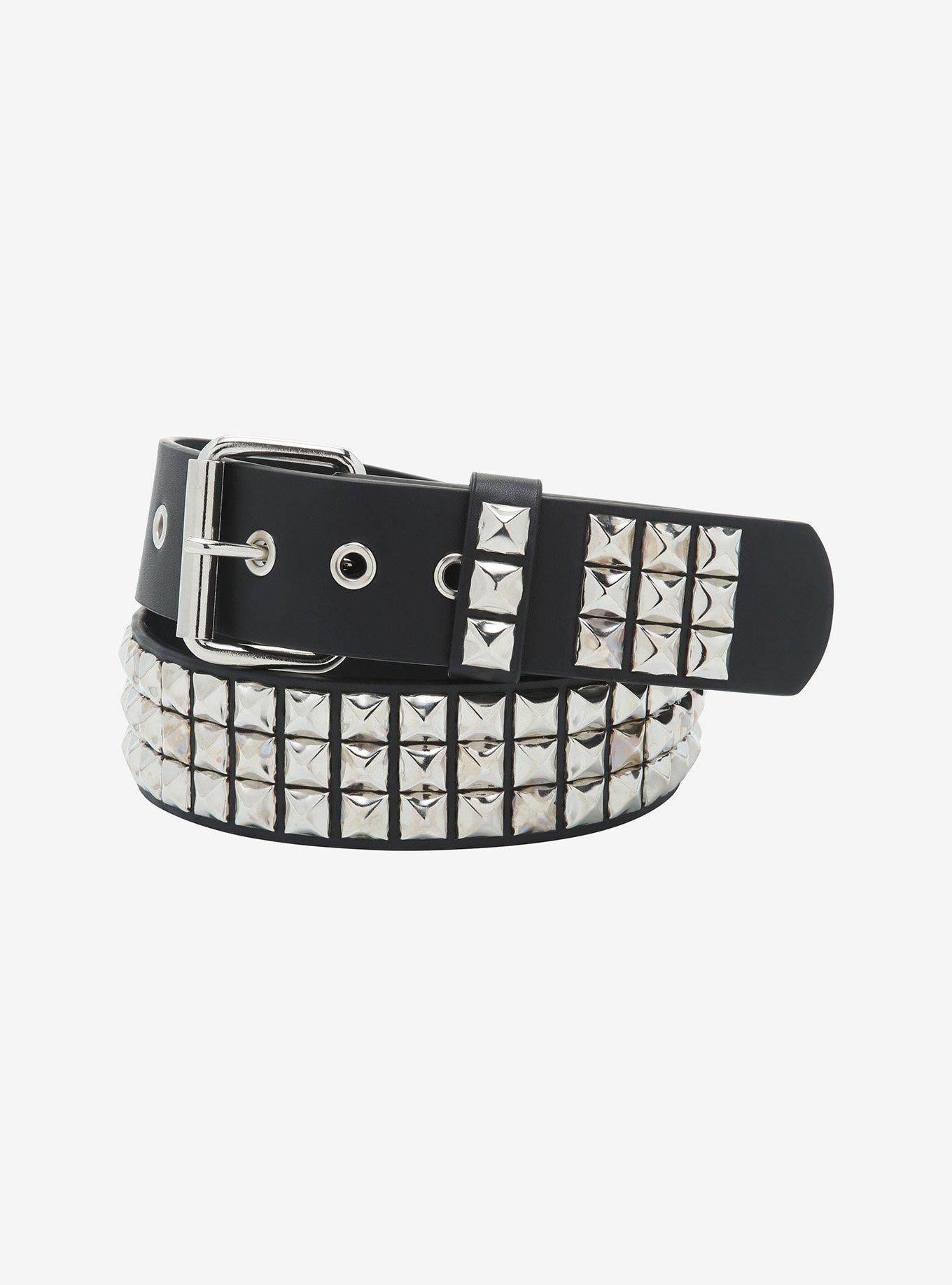 Three Row Pyramid Stud Belt Hot Topic