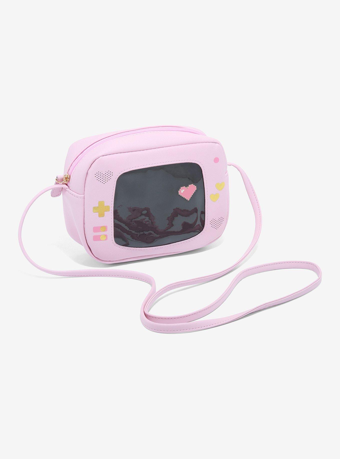 Pink Game Console Pin Collector Crossbody Bag Hot Topic