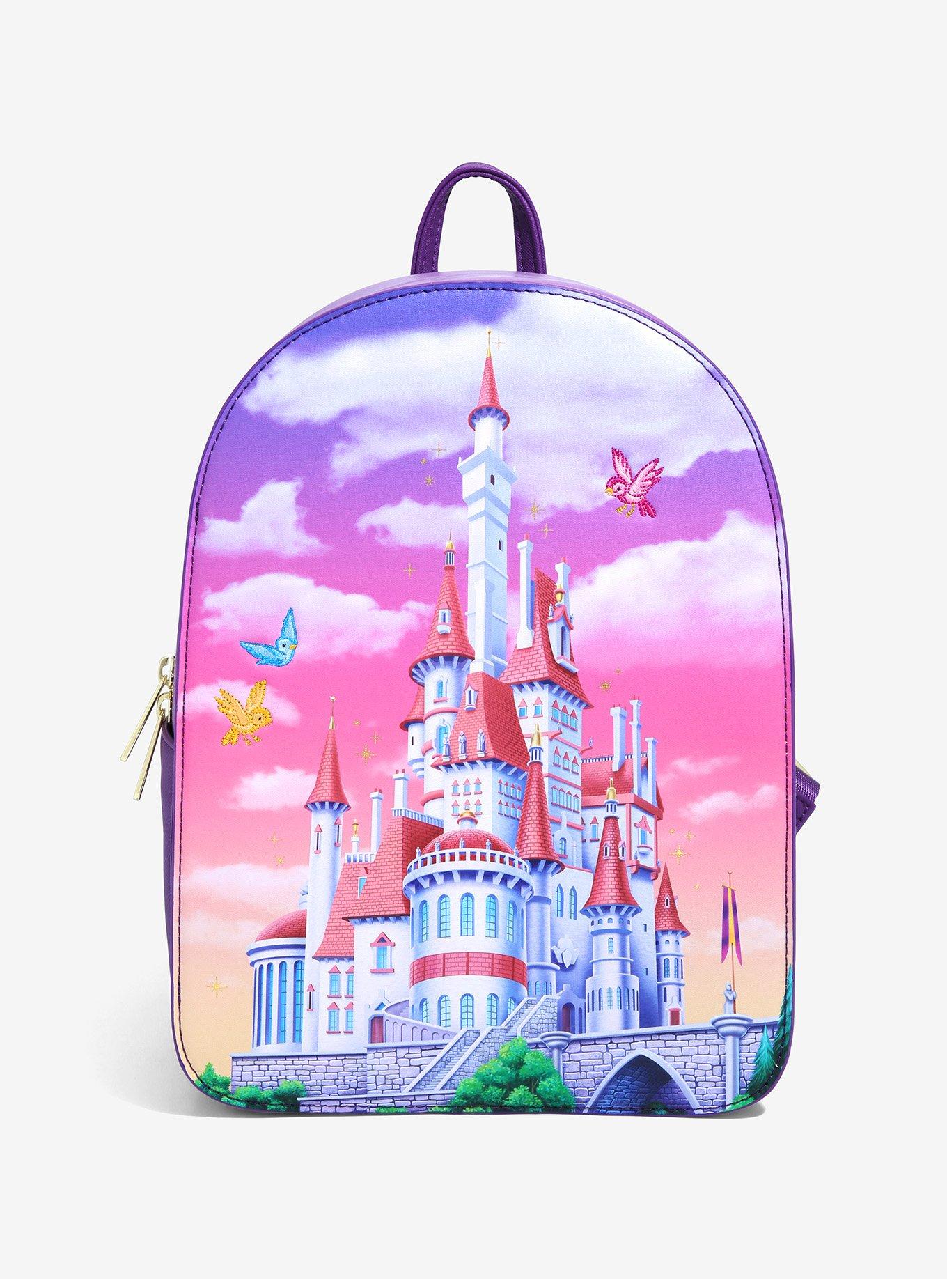 Disney Loungefly backpack of the beast from beauty and the beast town