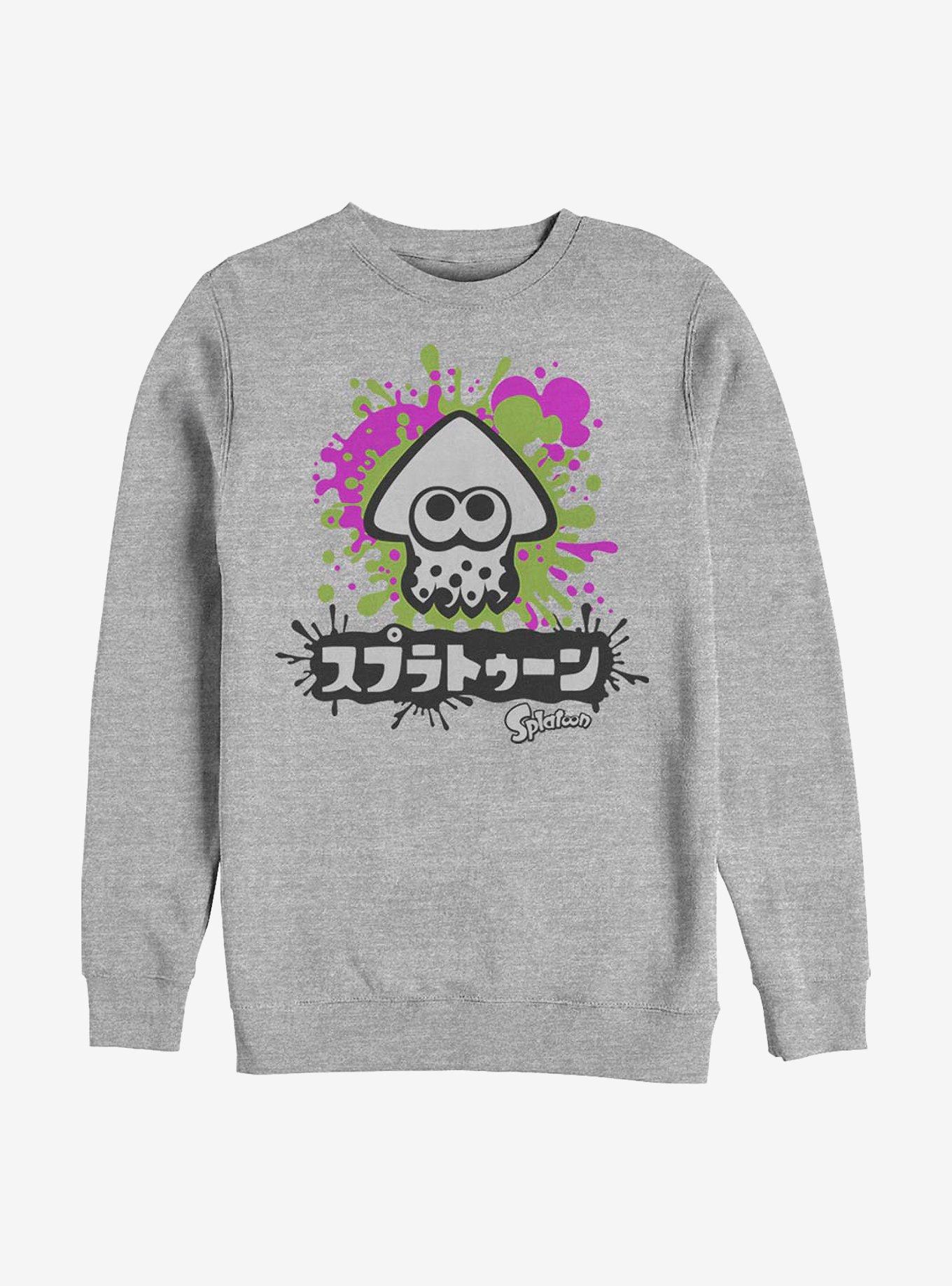 Nintendo Splatoon Inkling Crew Sweatshirt GREY Hot Topic