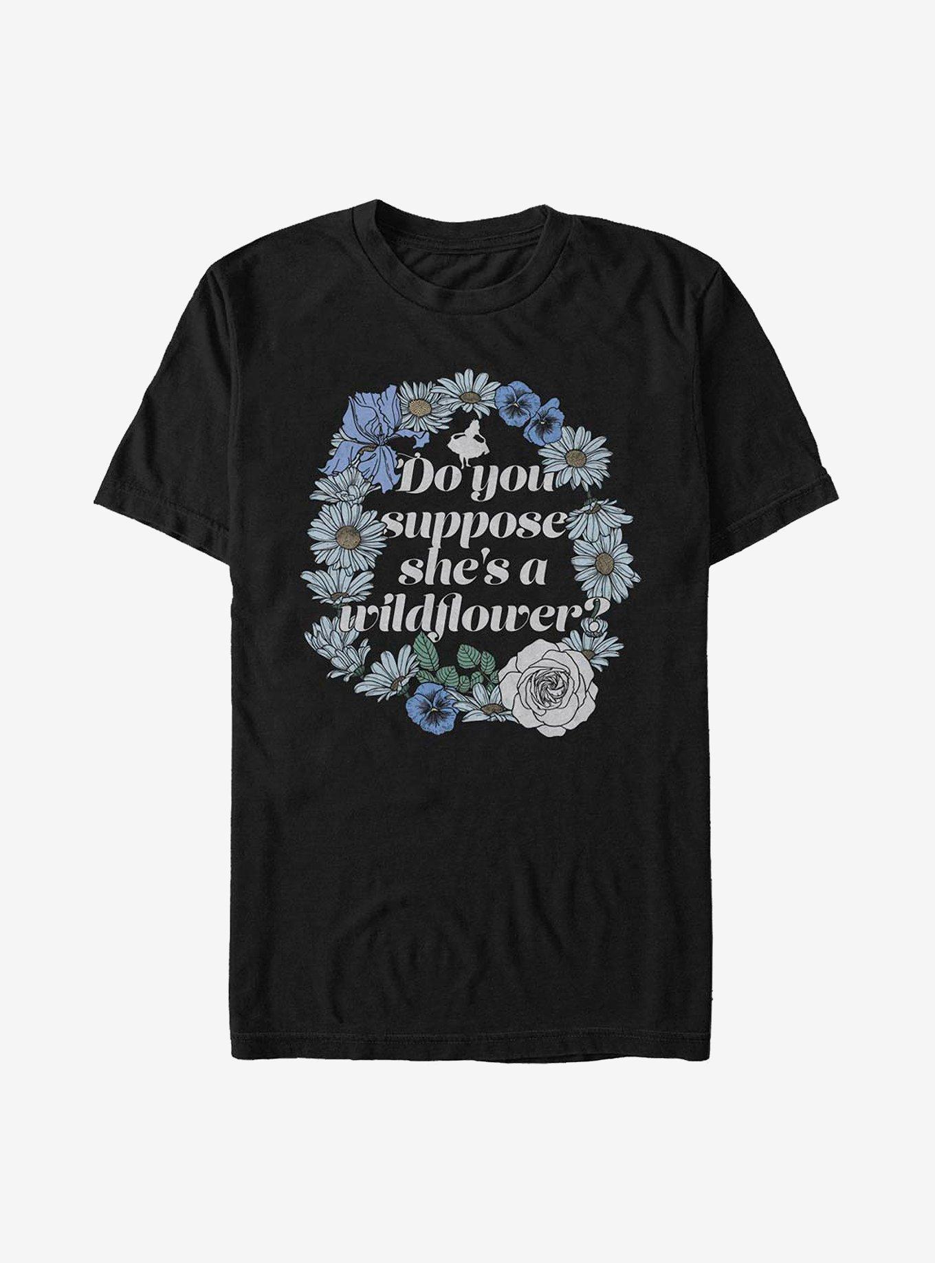 Disney Alice In Wonderland Wildflowers TShirt BLACK Hot Topic