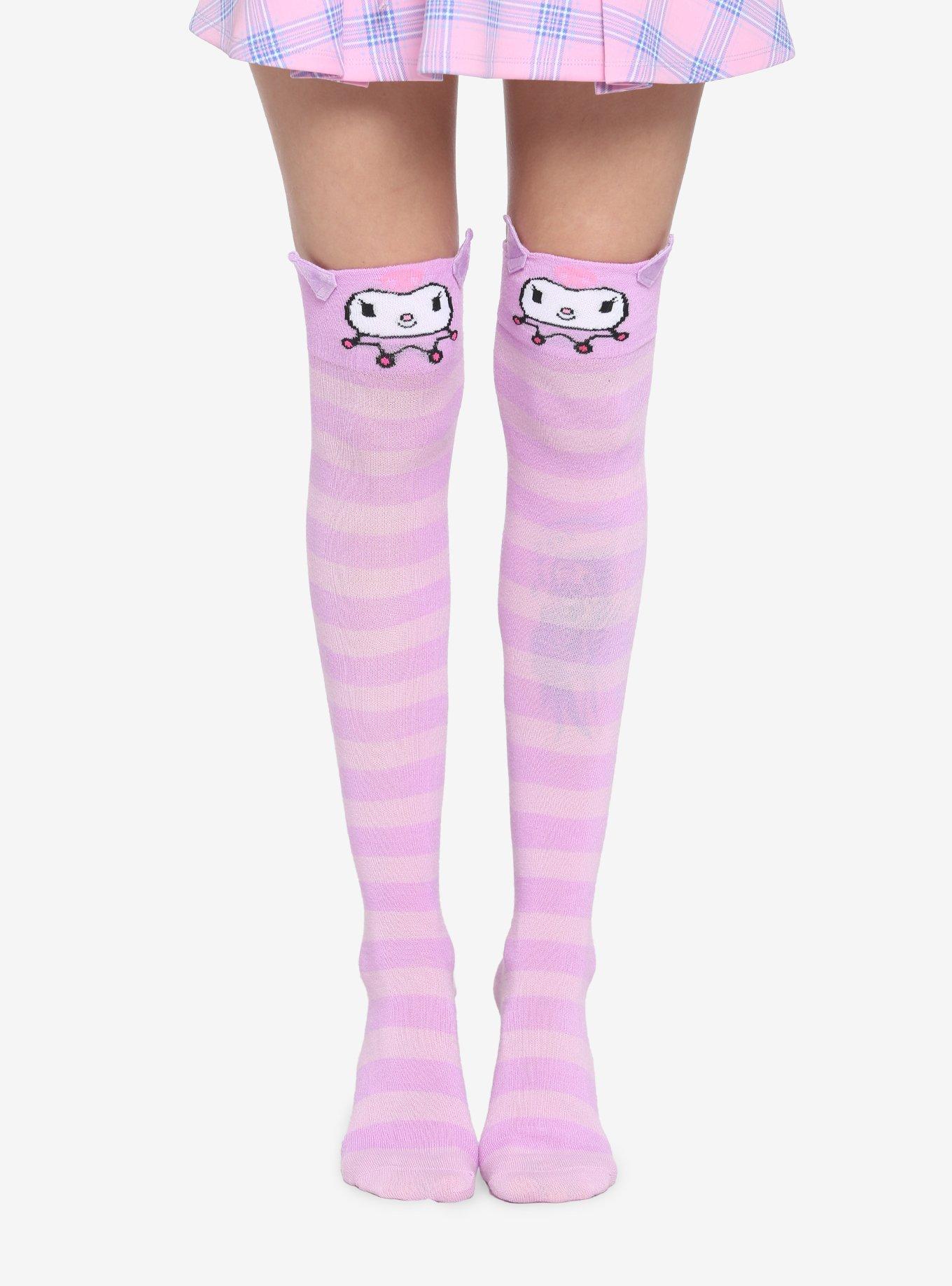 Kuromi Stripe KneeHigh Socks Hot Topic