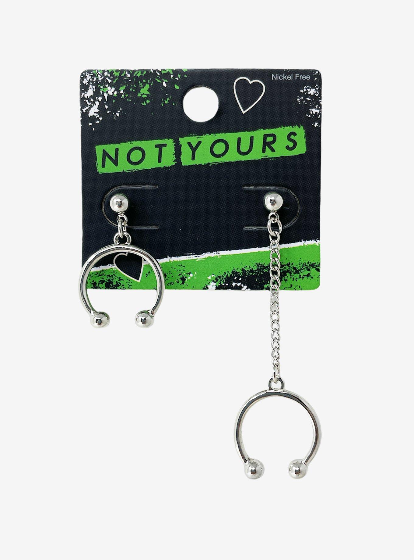 Horseshoe Mismatch Drop Earrings Hot Topic