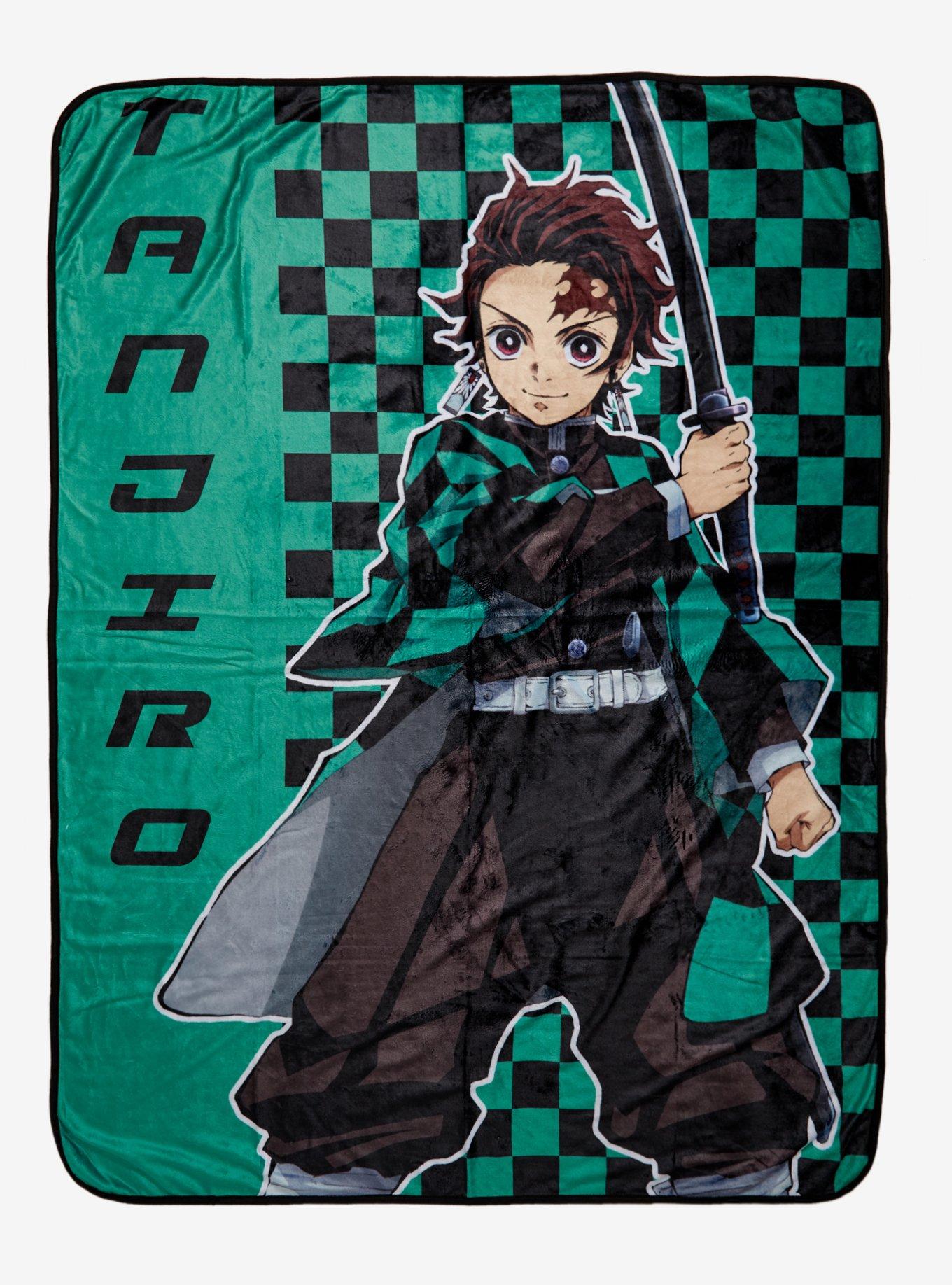 Demon Slayer Kimetsu No Yaiba Tanjiro Checkered Throw Blanket Hot Topic