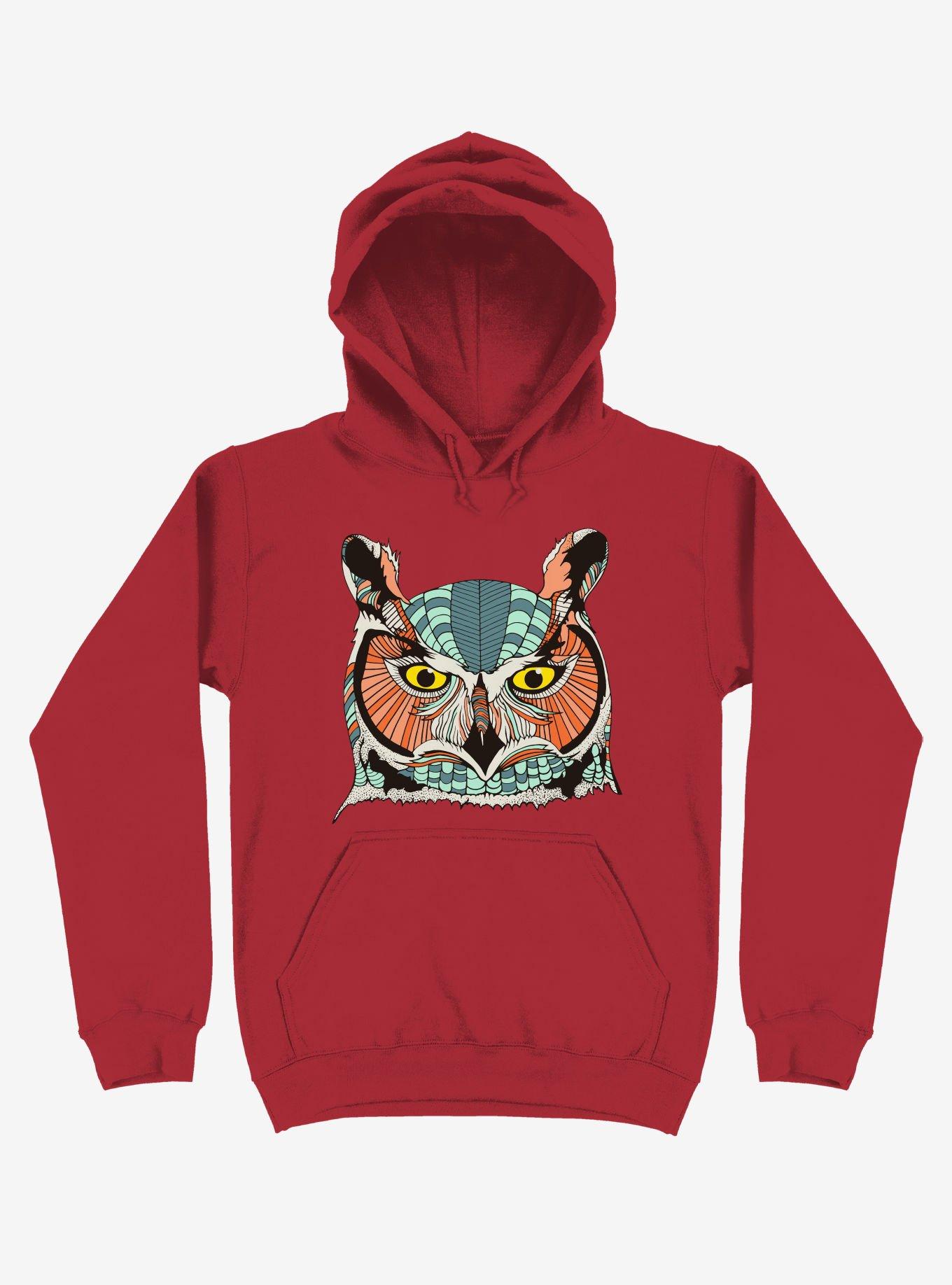 Owl Art Hoodie RED Hot Topic