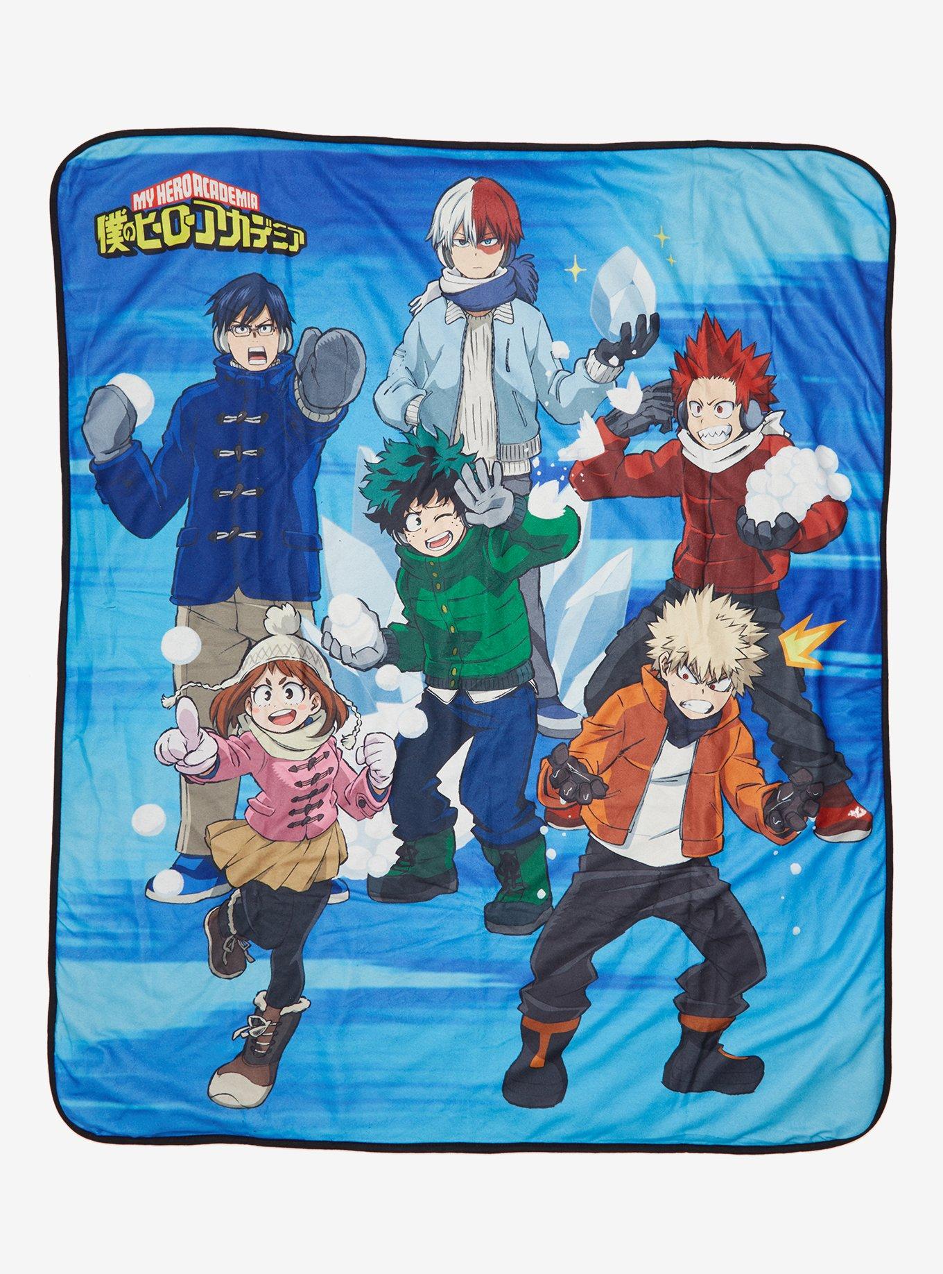 My Hero Academia Snowball Fight Sherpa Fleece Throw Blanket Hot Topic