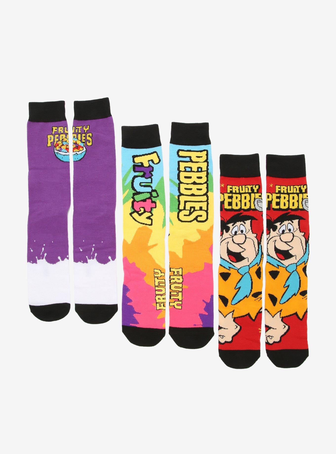 Fruity Pebbles Box Crew Socks 3 Pair Hot Topic