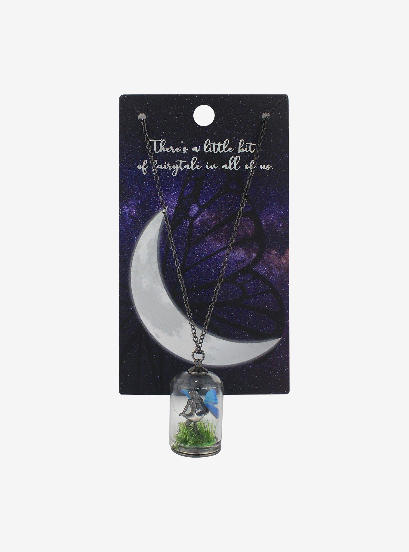 Butterfly Fairy Dome Pendant Necklace Hot Topic