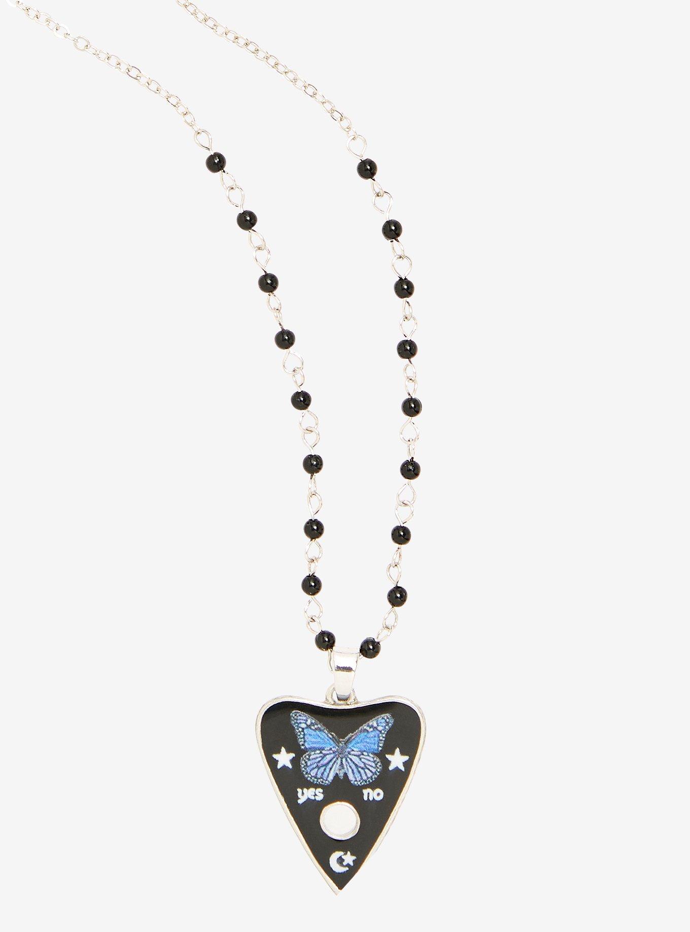 Butterfly Planchette Beaded Necklace Hot Topic