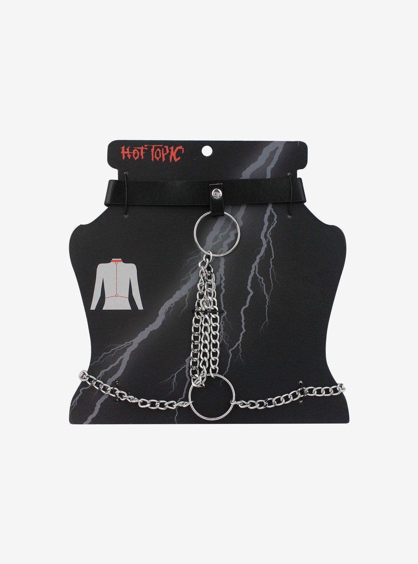 Black Choker With Body Chain Hot Topic