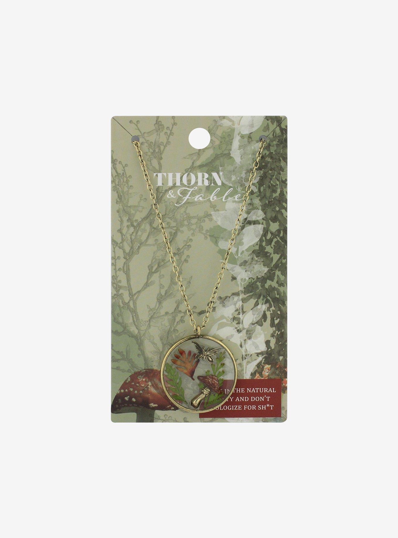 Dried Mushroom Butterfly Necklace Hot Topic