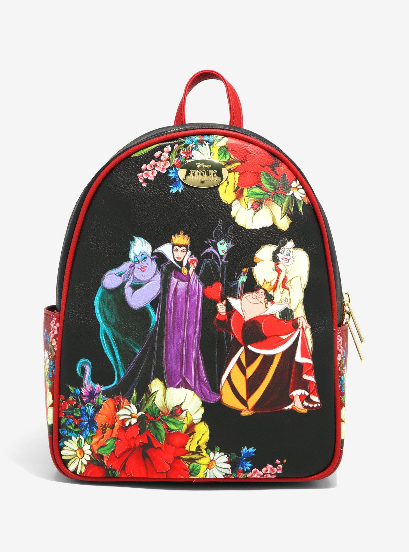 Disney Villains Group Portrait Floral Mini Backpack Her Universe