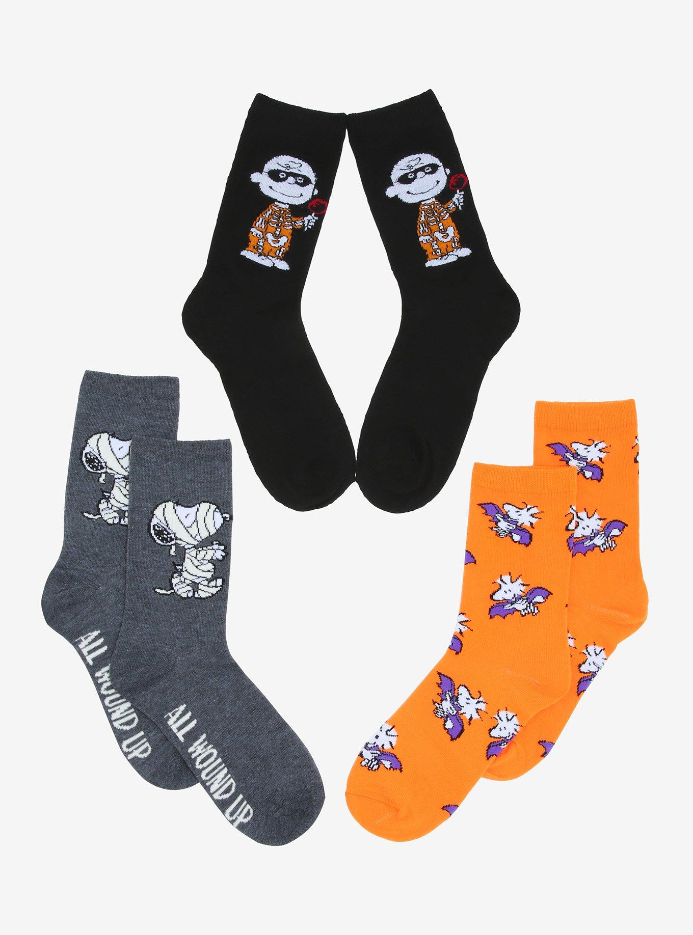 Peanuts Halloween Costumes Crew Socks 3 Pair Hot Topic