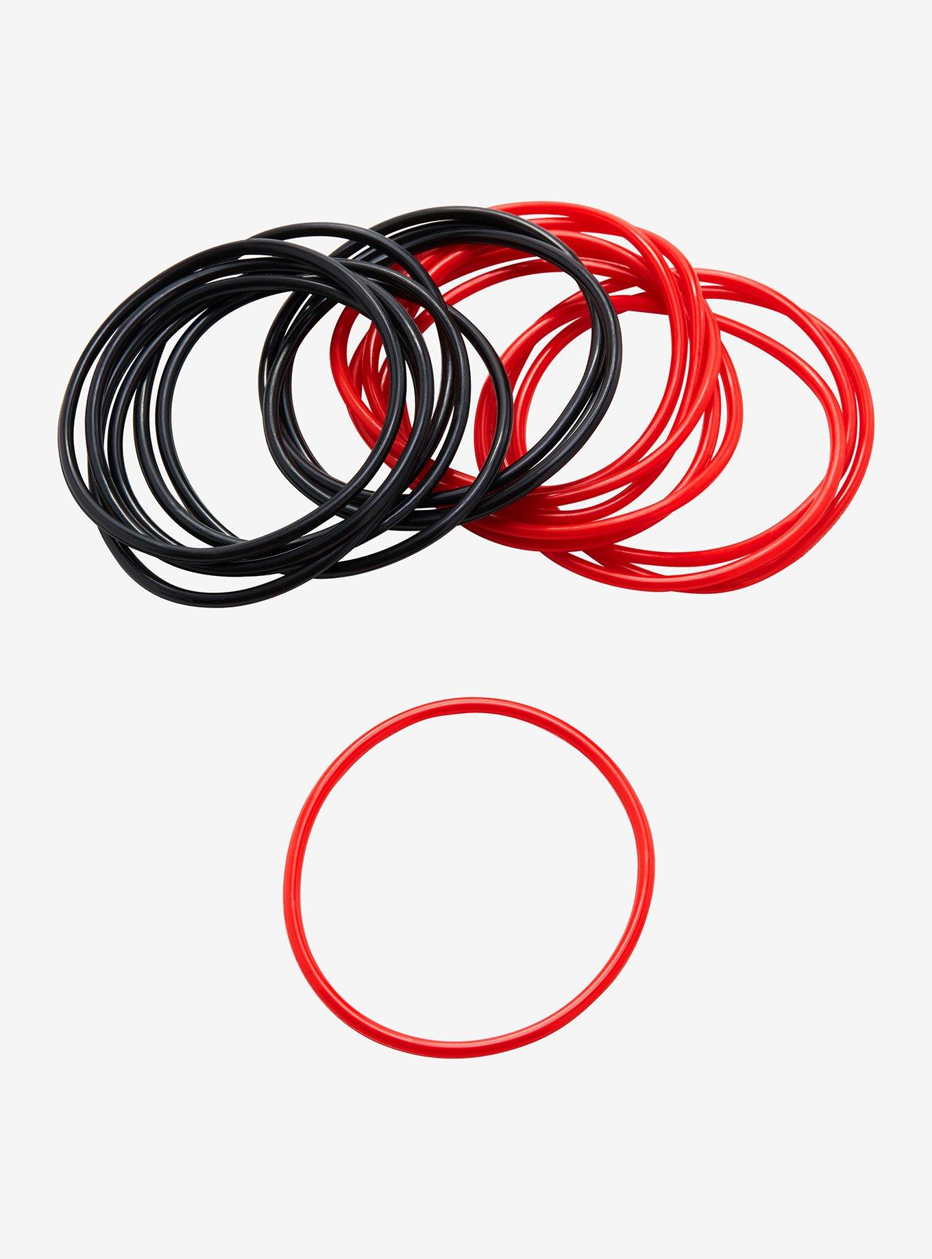 Black & Red Jelly Bracelet Set Hot Topic