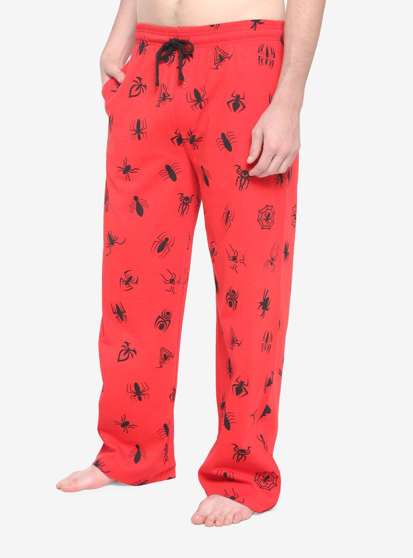Marvel SpiderMan Logos Pajama Pants Hot Topic