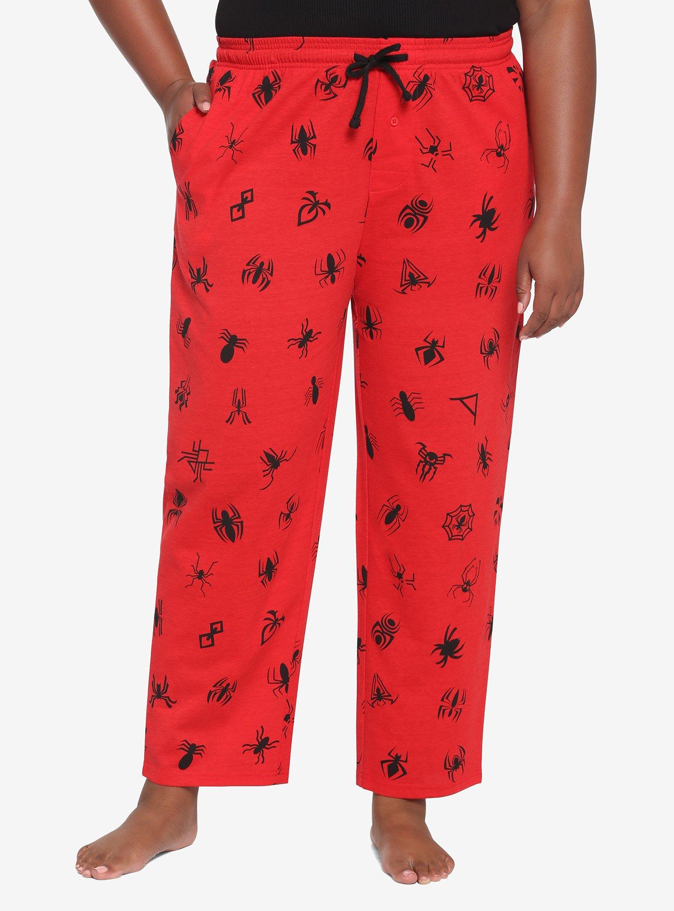 Marvel SpiderMan Logos Pajama Pants Plus Size Hot Topic