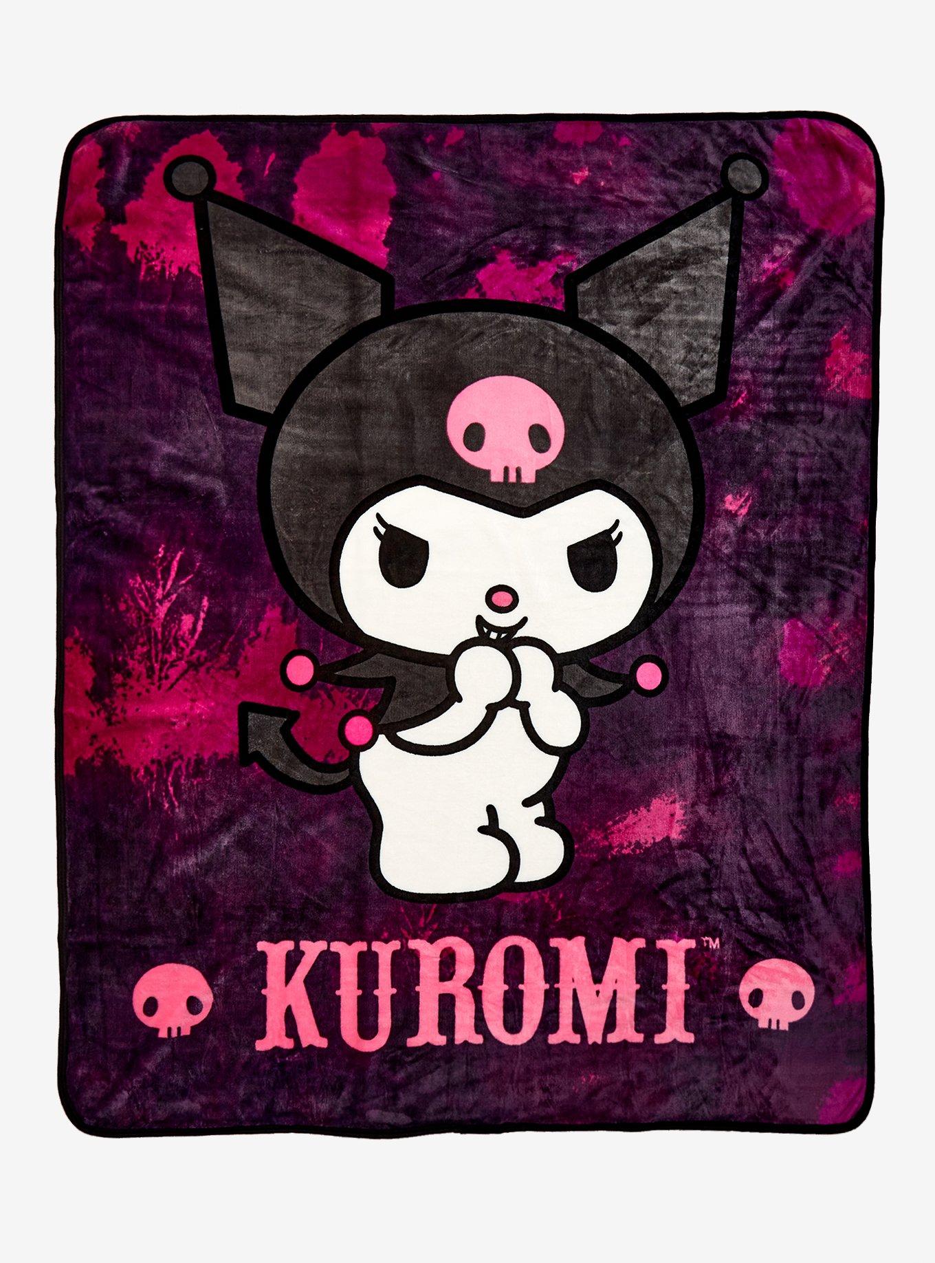 Kuromi Dark Wash Throw Blanket Hot Topic