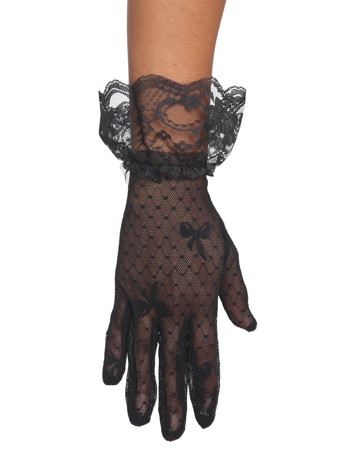 Black Lace Mesh Gloves Hot Topic