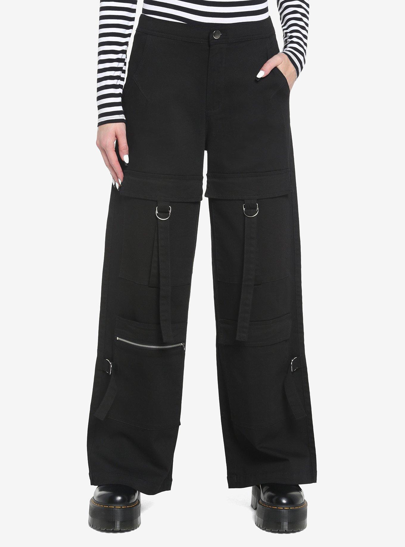 Black Straight Leg Cargo Pants Hot Topic