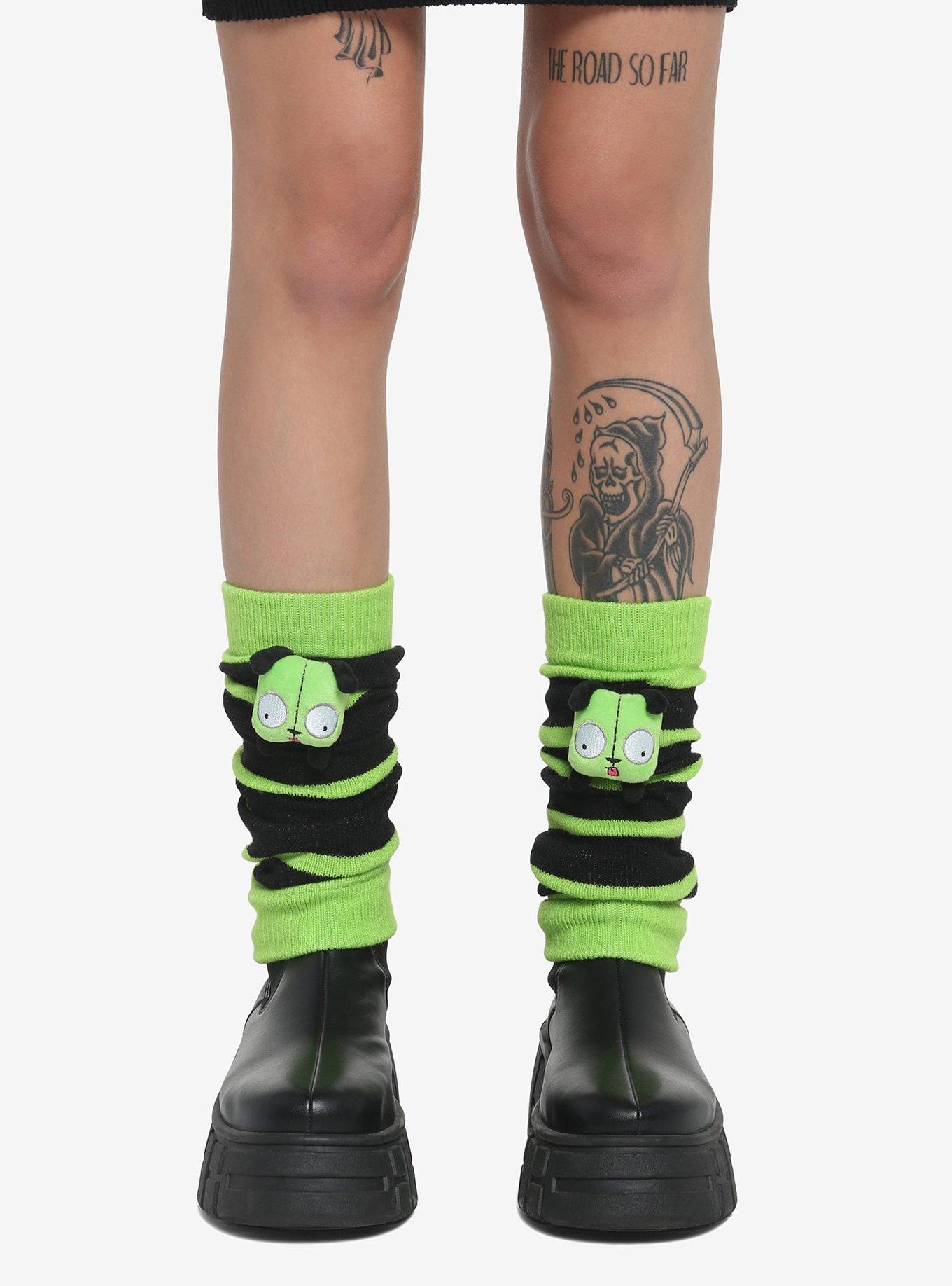 Invader Zim Stripe GIR 3D Plush Leg Warmers Hot Topic